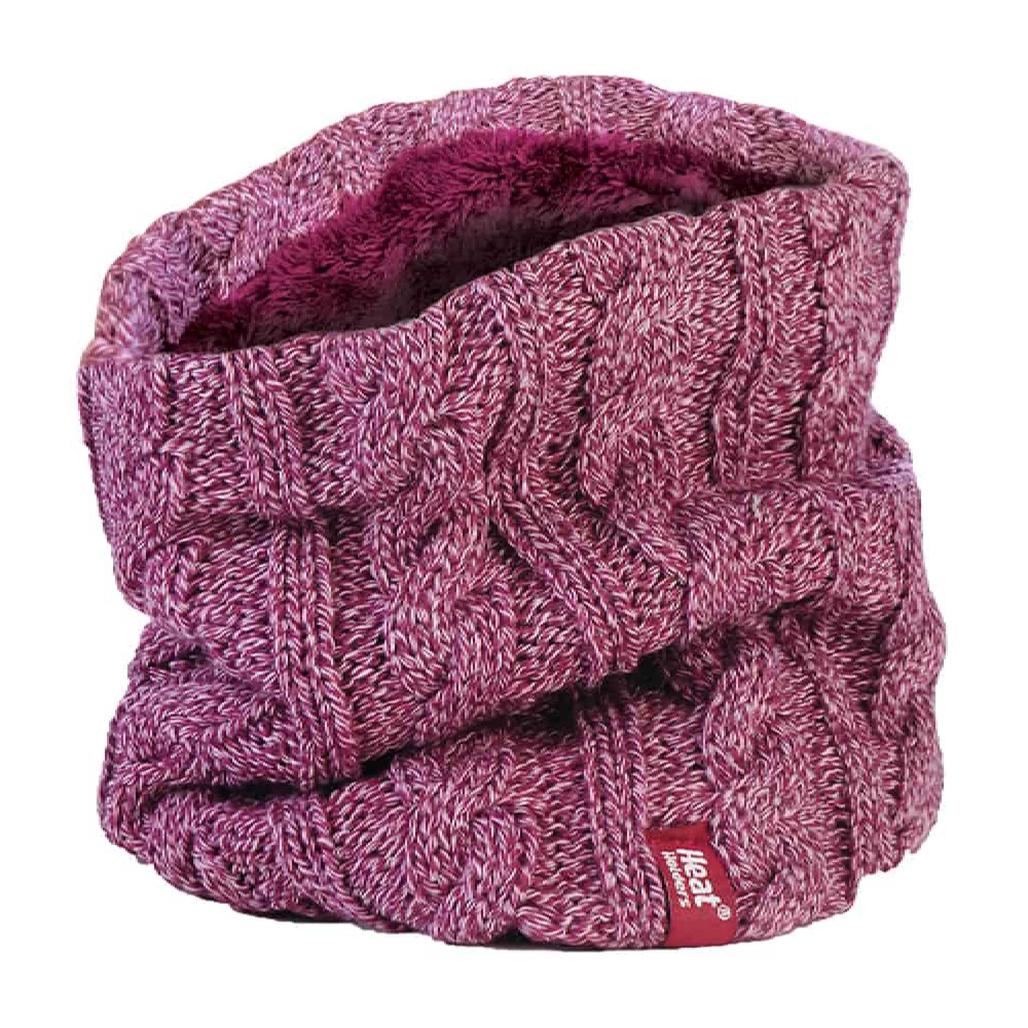 Ladies Cable Knit Winter Fleece Lined Thermal Neck Warmer - Image 41