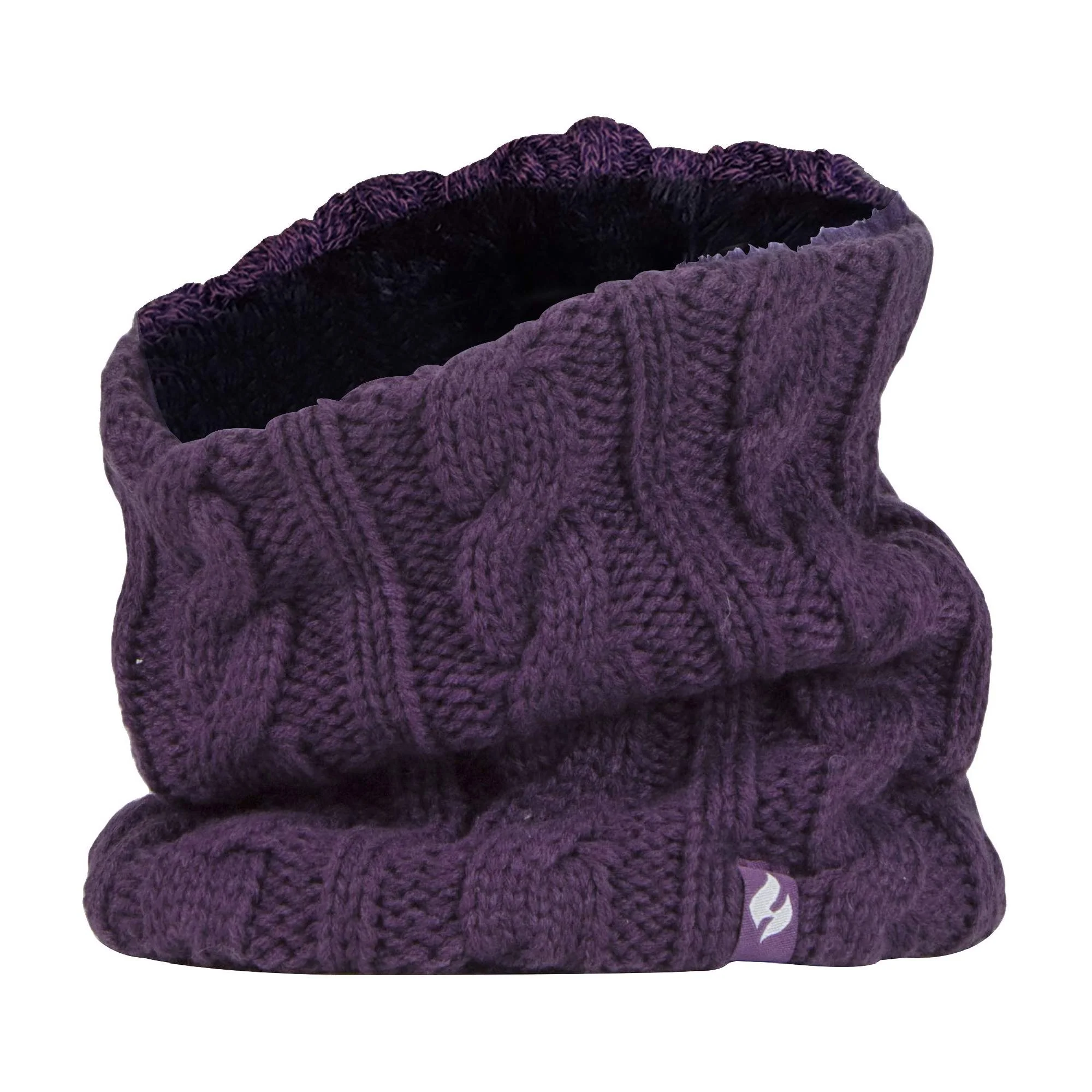 Ladies Cable Knit Winter Fleece Lined Thermal Neck Warmer - Image 45