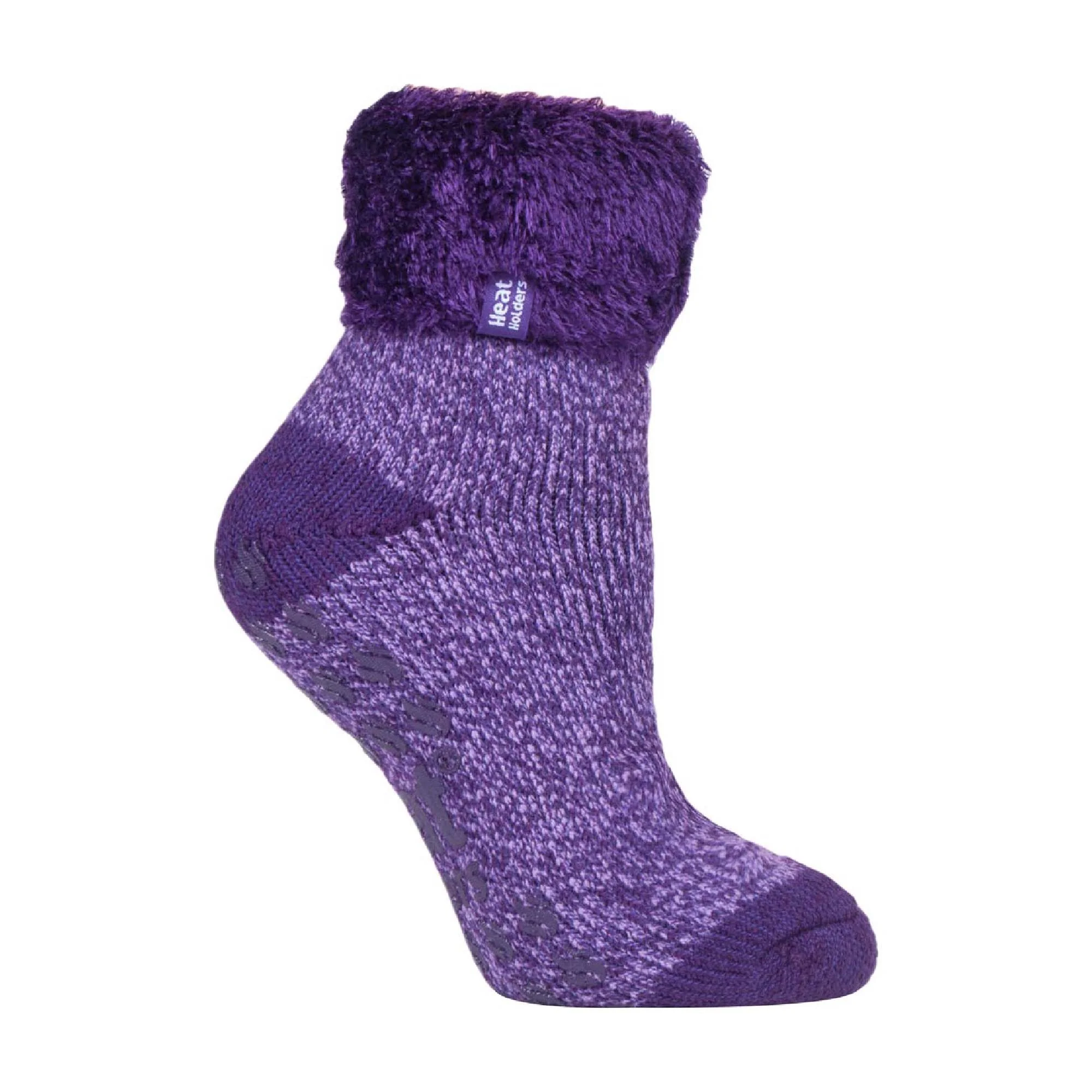 Ladies Non Slip Thermal Low Cut Ankle Slipper Bed Socks with Grips - Image 101