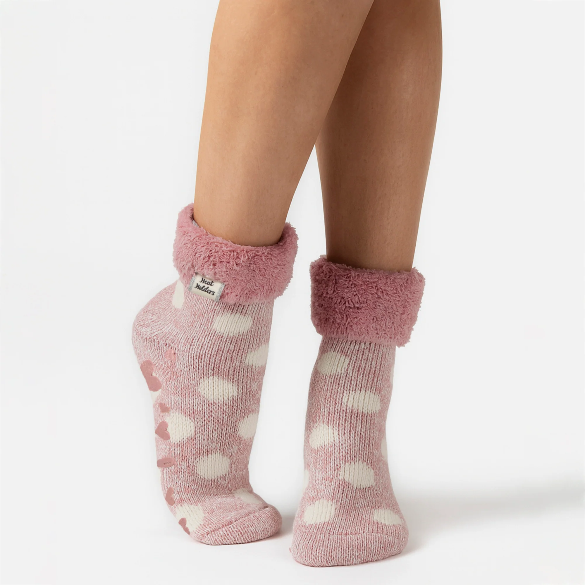 Ladies Non Slip Thermal Low Cut Ankle Slipper Bed Socks with Grips - Image 119