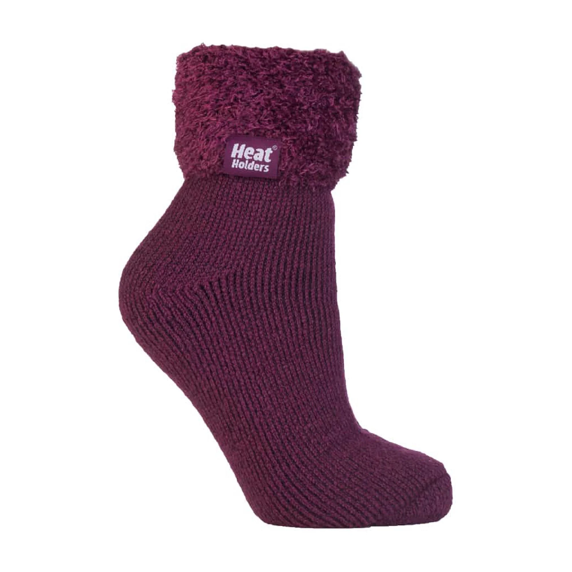 Ladies Non Slip Thermal Low Cut Ankle Slipper Bed Socks with Grips - Image 17