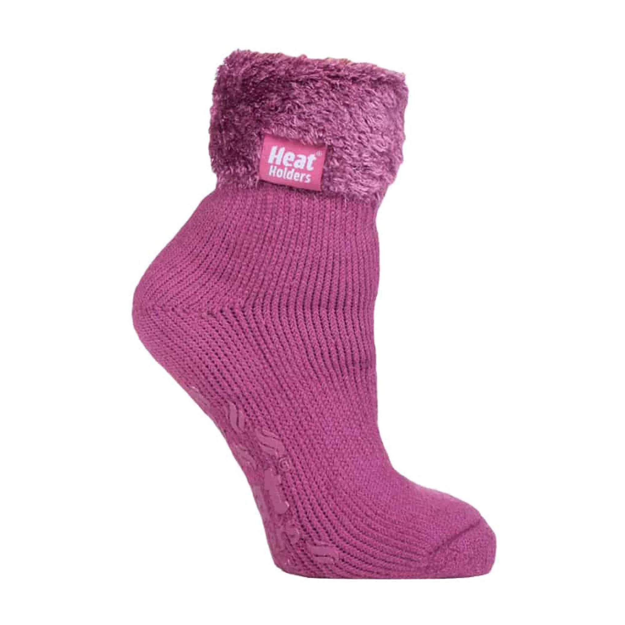 Ladies Non Slip Thermal Low Cut Ankle Slipper Bed Socks with Grips - Image 21