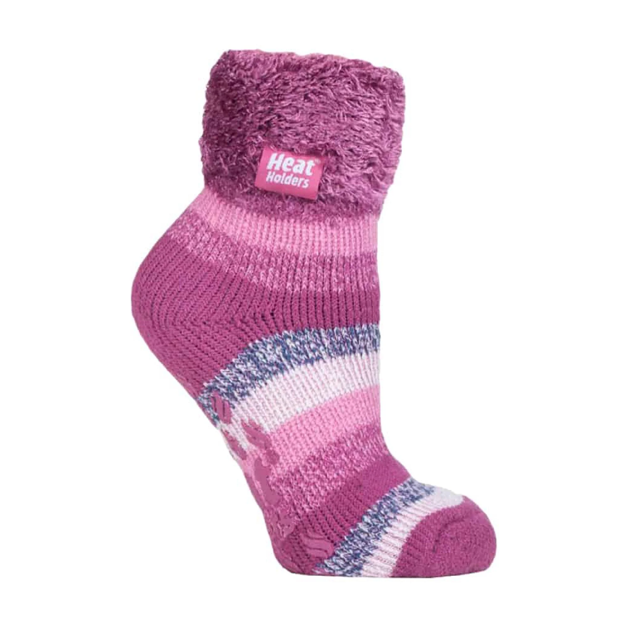 Ladies Non Slip Thermal Low Cut Ankle Slipper Bed Socks with Grips - Image 33