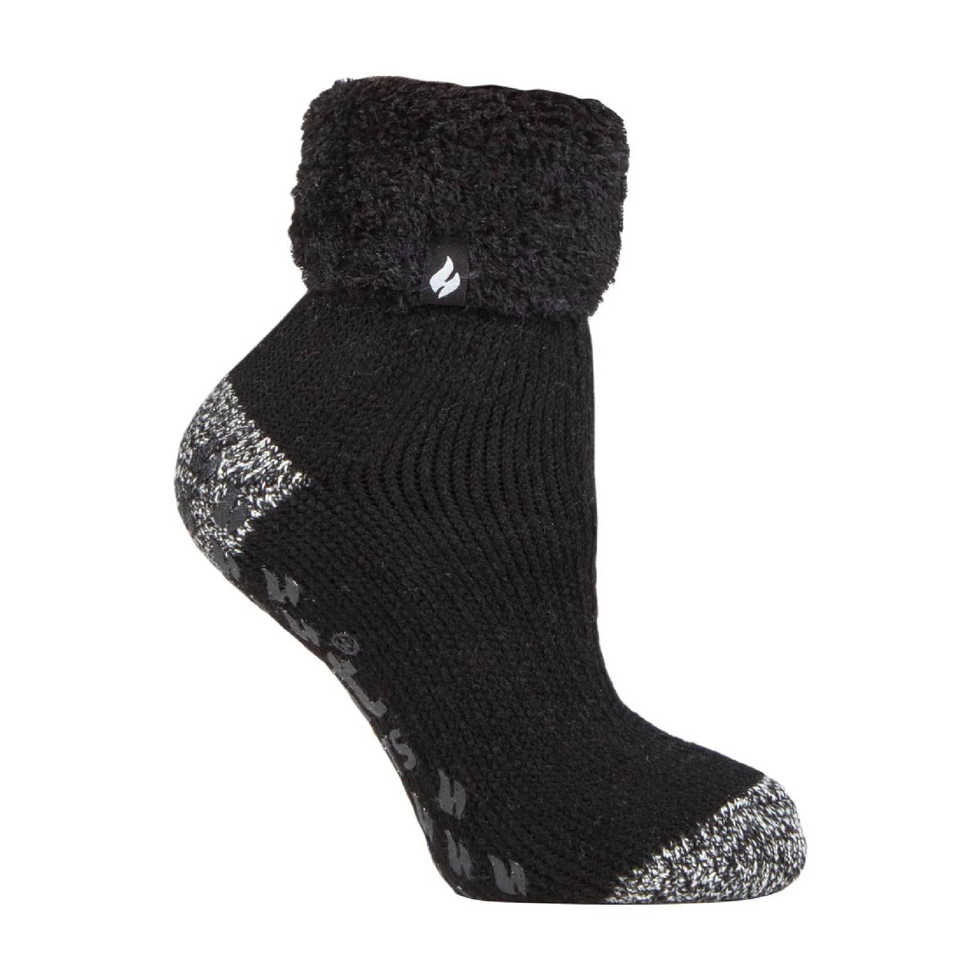 Ladies Non Slip Thermal Low Cut Ankle Slipper Bed Socks with Grips - Image 5