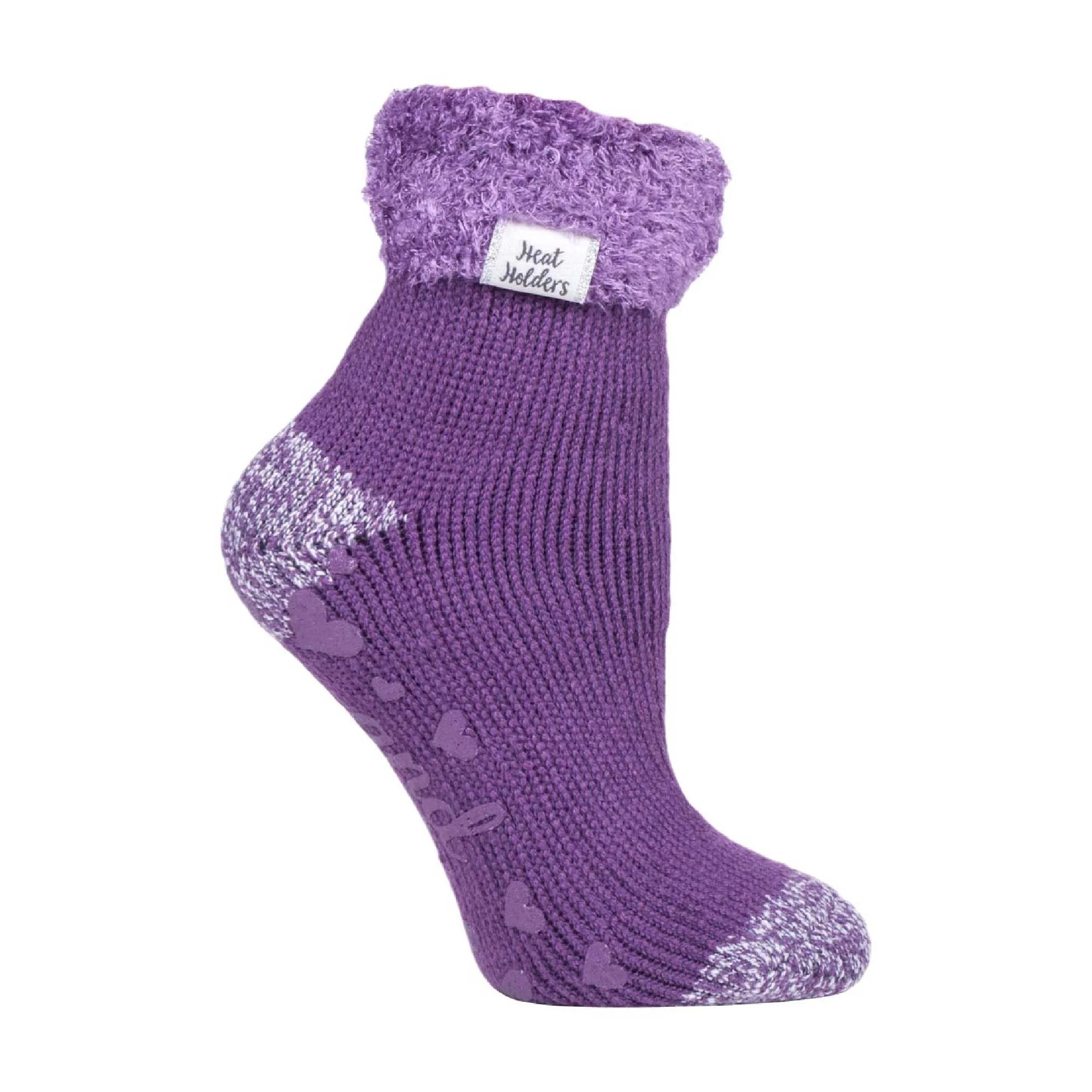 Ladies Non Slip Thermal Low Cut Ankle Slipper Bed Socks with Grips - Image 57