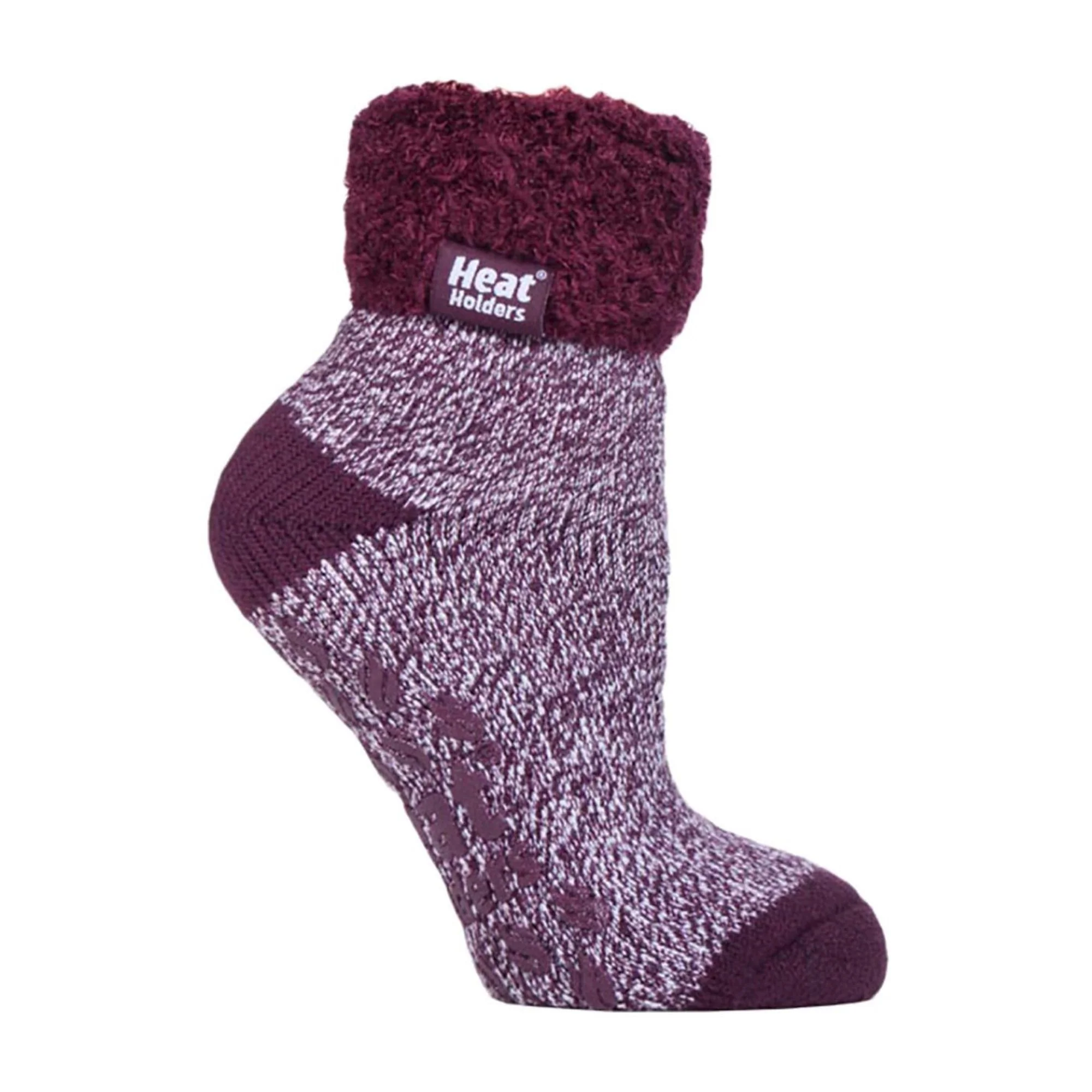 Ladies Non Slip Thermal Low Cut Ankle Slipper Bed Socks with Grips - Image 61