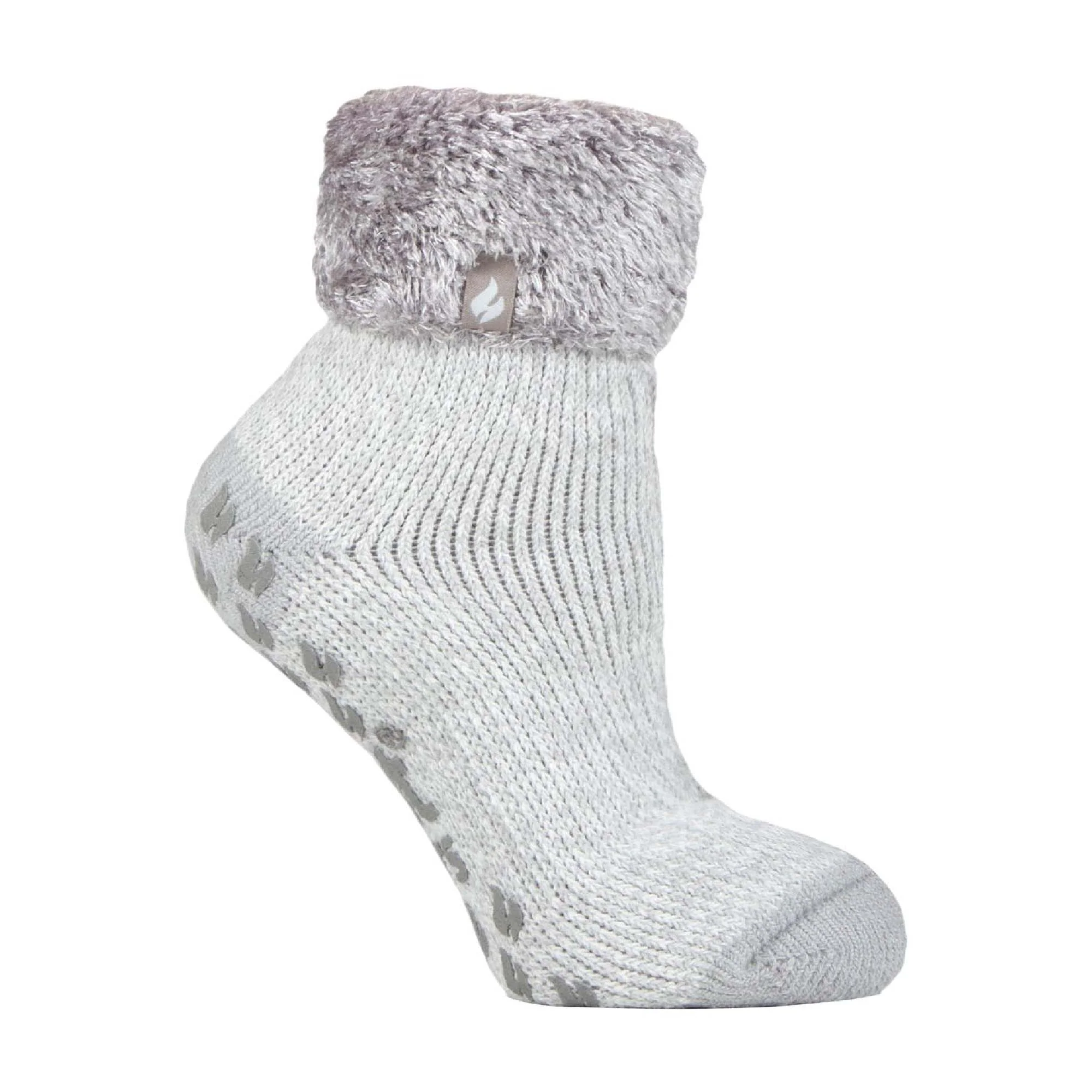 Ladies Non Slip Thermal Low Cut Ankle Slipper Bed Socks with Grips - Image 89