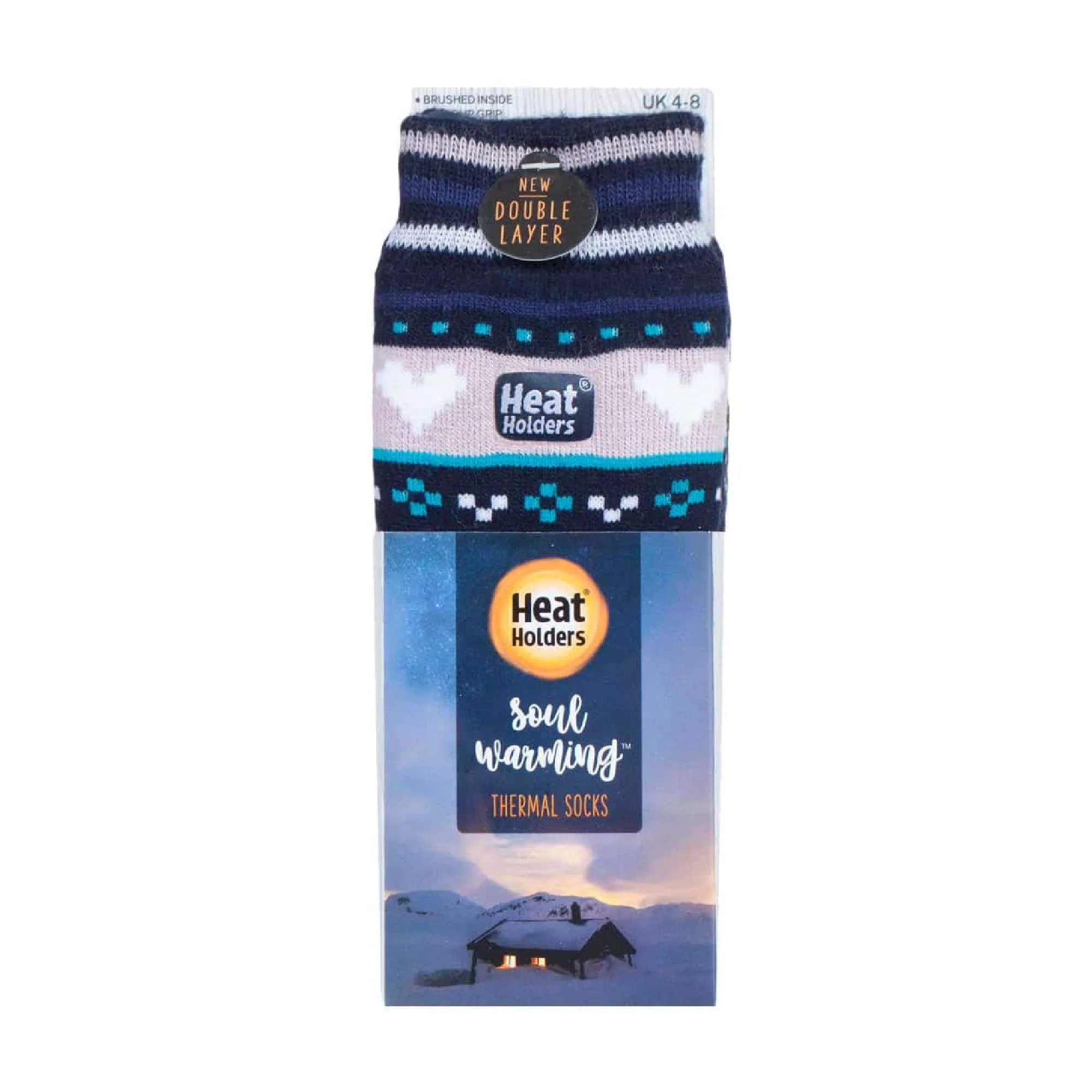 Ladies Fairisle Nordic Winter Non Slip Thermal Slipper Socks - Image 10