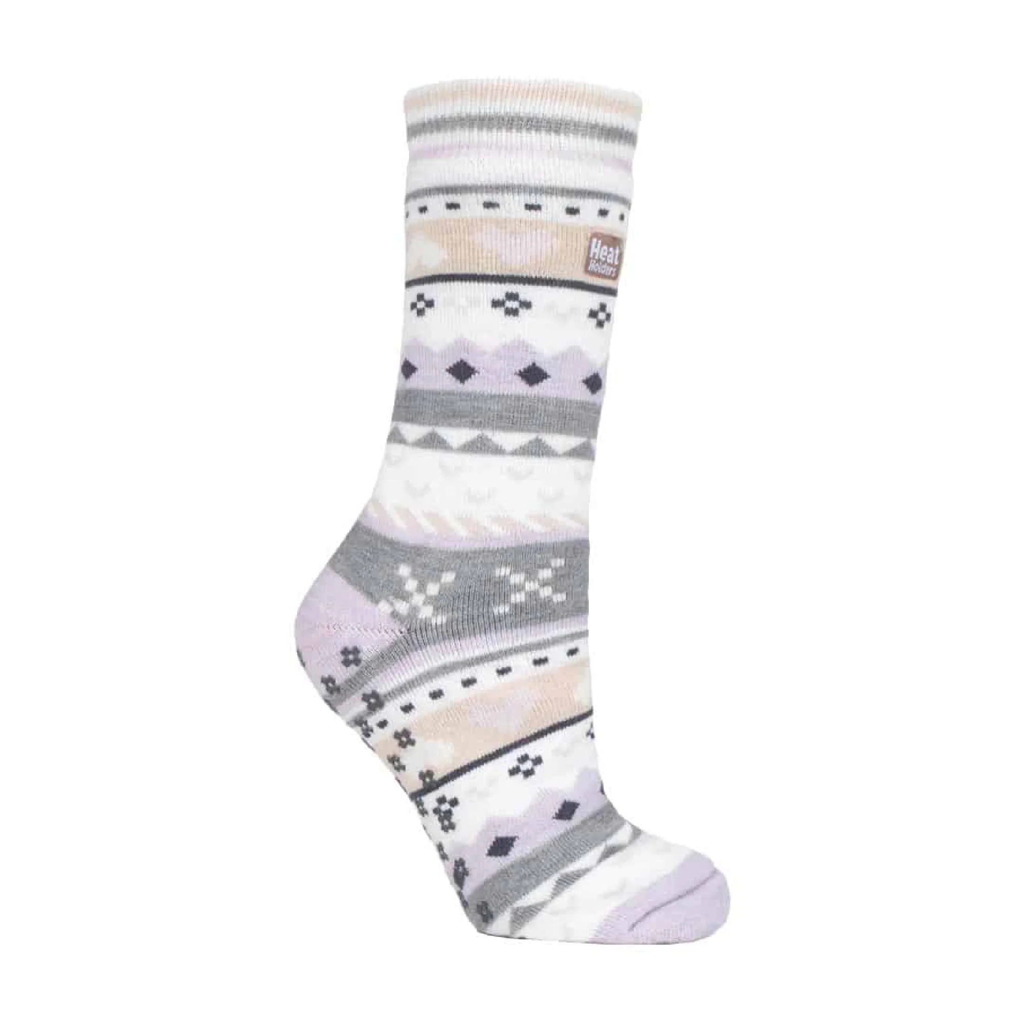 Ladies Fairisle Nordic Winter Non Slip Thermal Slipper Socks - Image 5