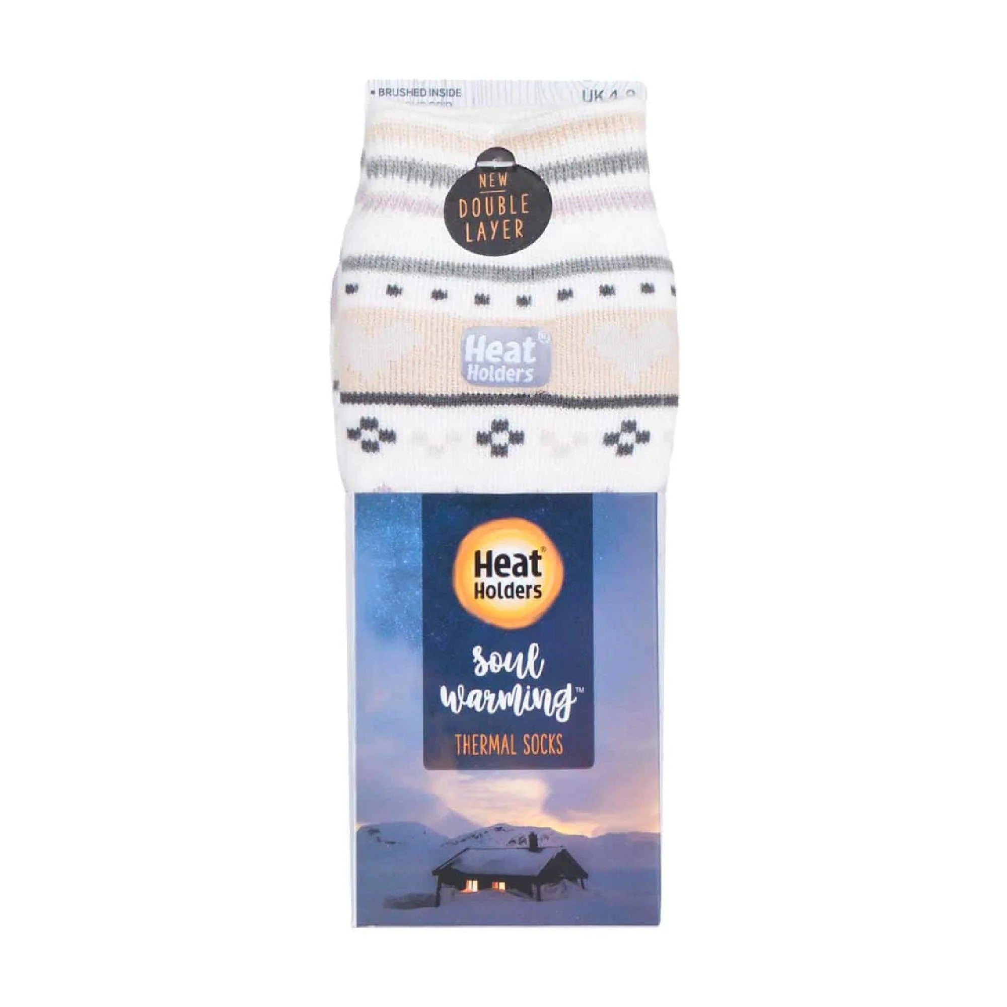 Ladies Fairisle Nordic Winter Non Slip Thermal Slipper Socks - Image 6