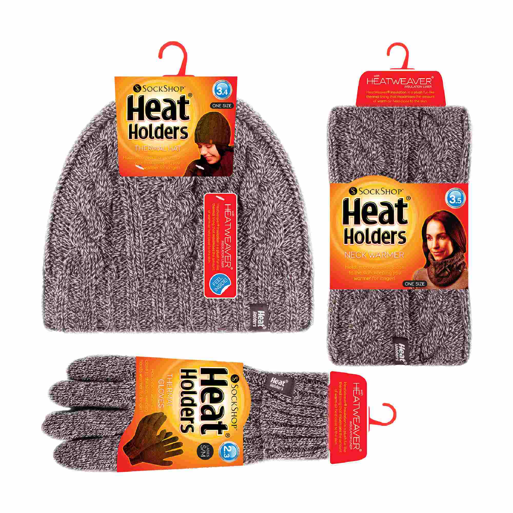 Ladies Fleece Lined Thermal Winter Hat, Neck Warmer & Converter Gloves Set - Image 10