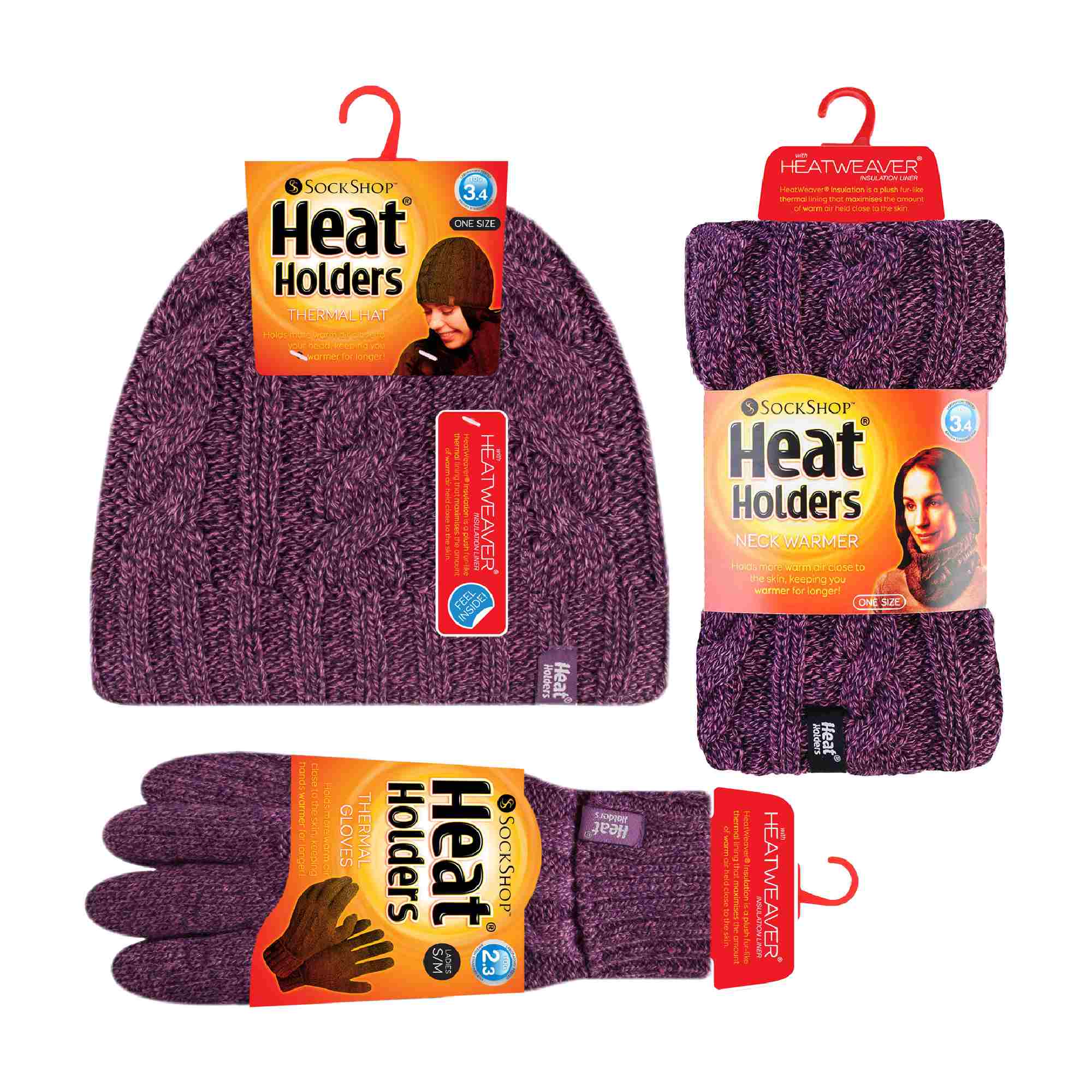 Ladies Fleece Lined Thermal Winter Hat, Neck Warmer & Converter Gloves Set - Image 18