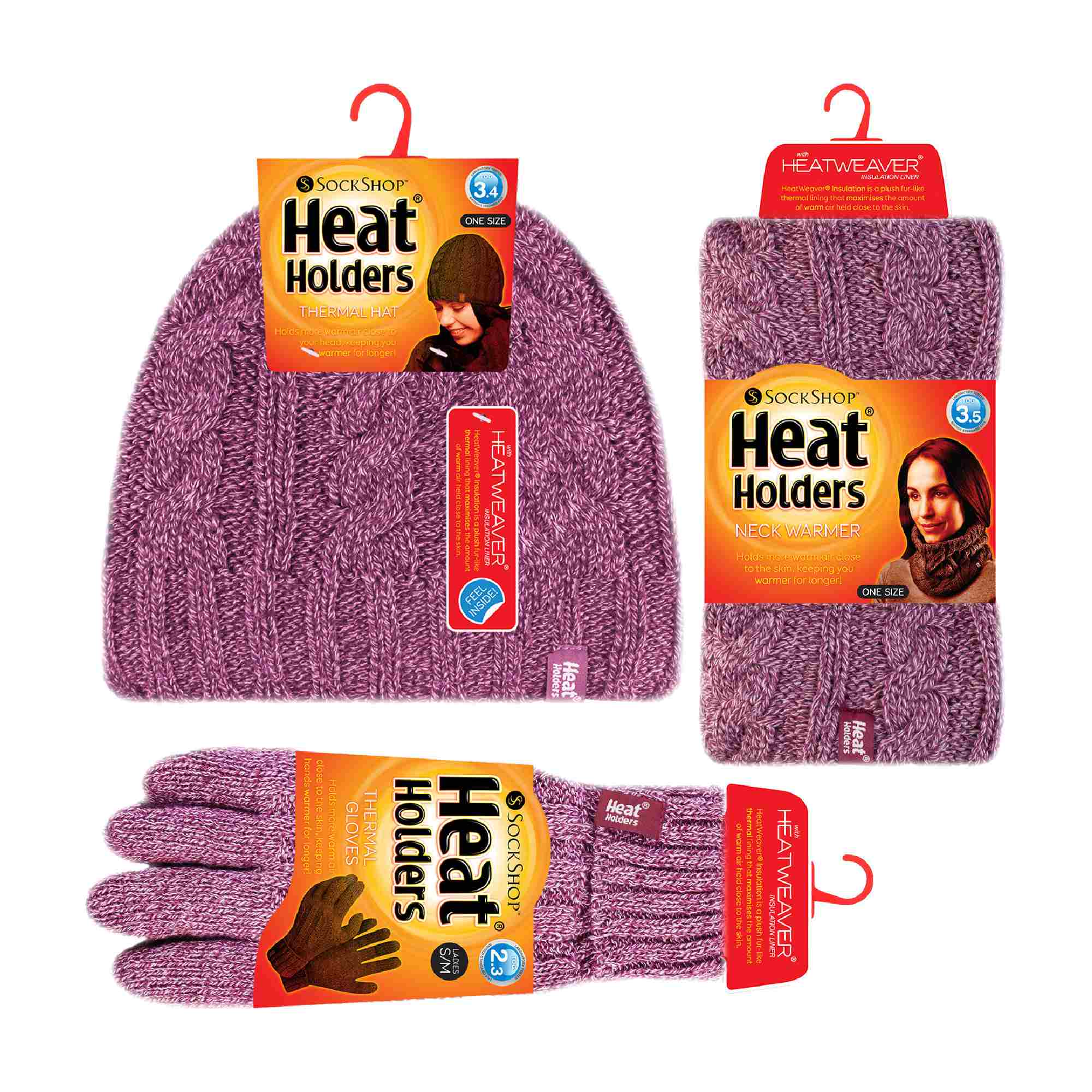 Ladies Fleece Lined Thermal Winter Hat, Neck Warmer & Converter Gloves Set - Image 22