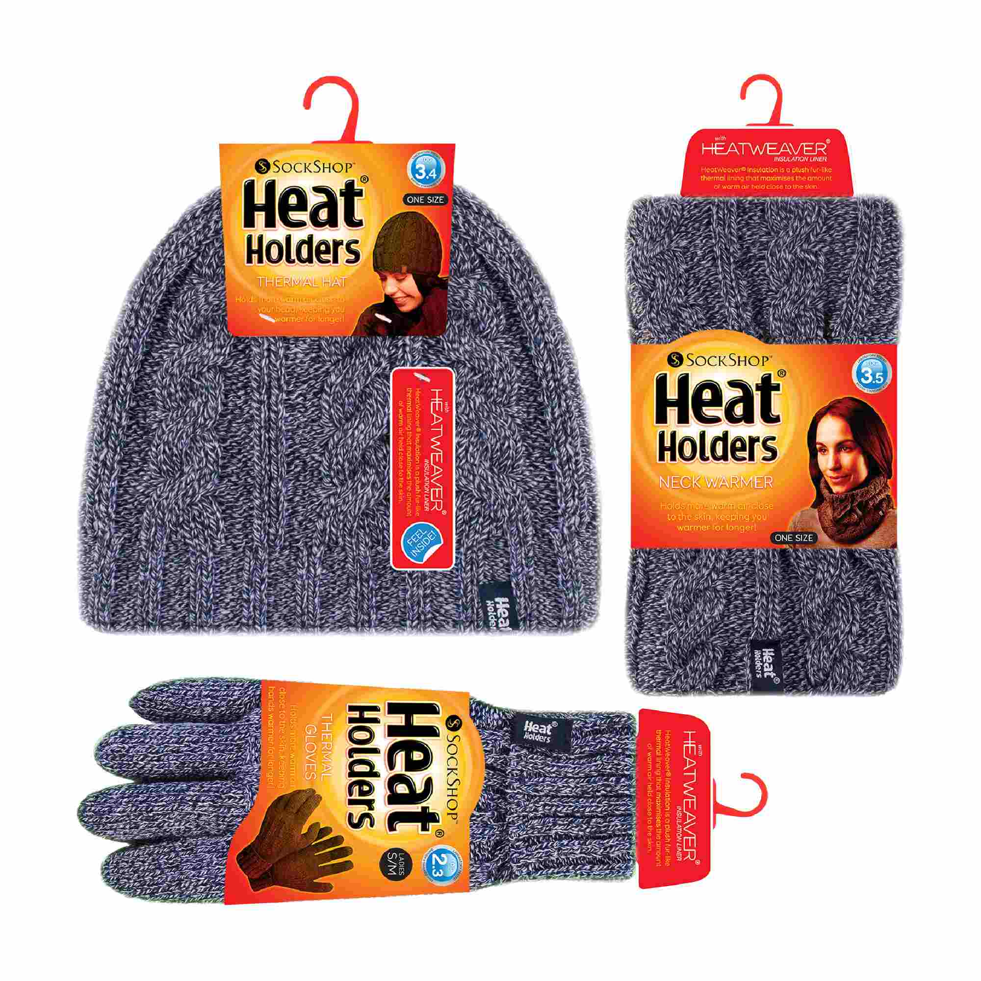 Ladies Fleece Lined Thermal Winter Hat, Neck Warmer & Converter Gloves Set - Image 6