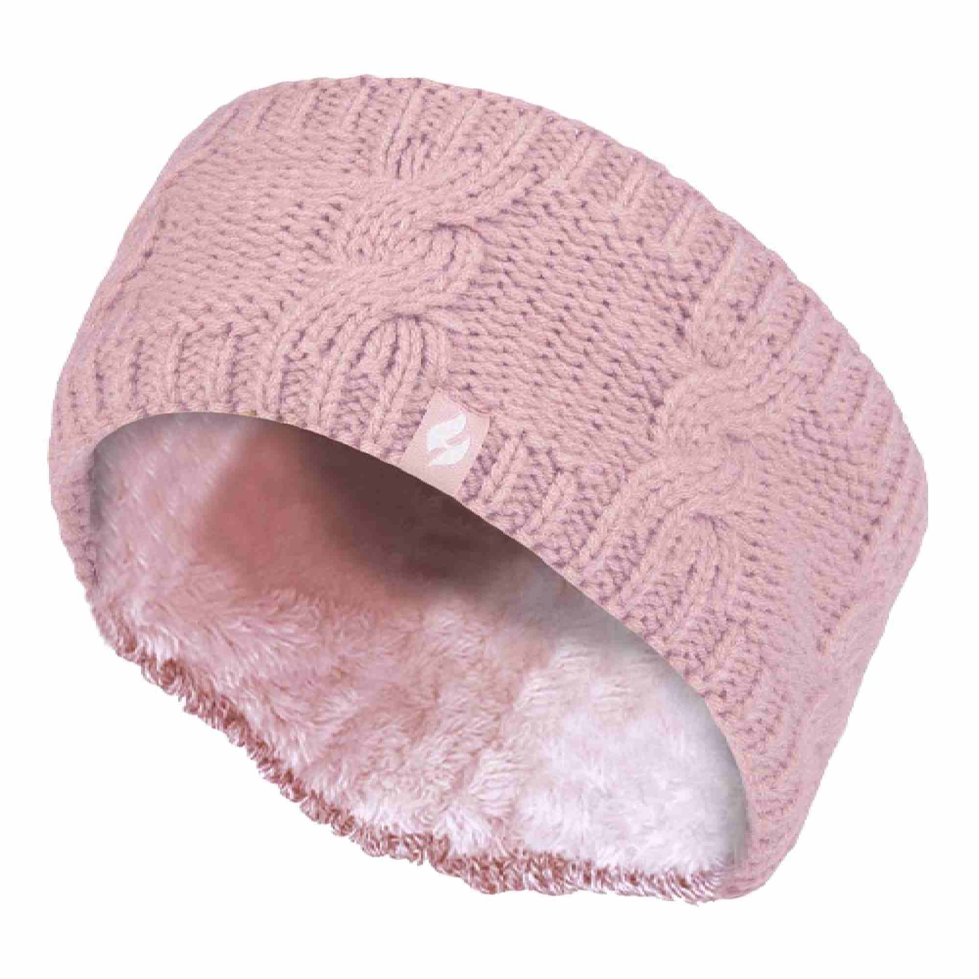 Ladies Cable Knitted Fleece Lined Thermal Winter Ear Warmer Headband - Image 17