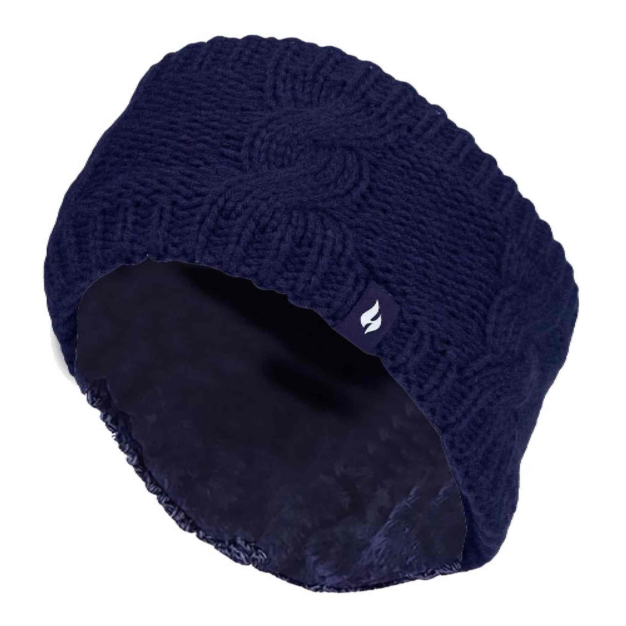 Ladies Cable Knitted Fleece Lined Thermal Winter Ear Warmer Headband - Image 25