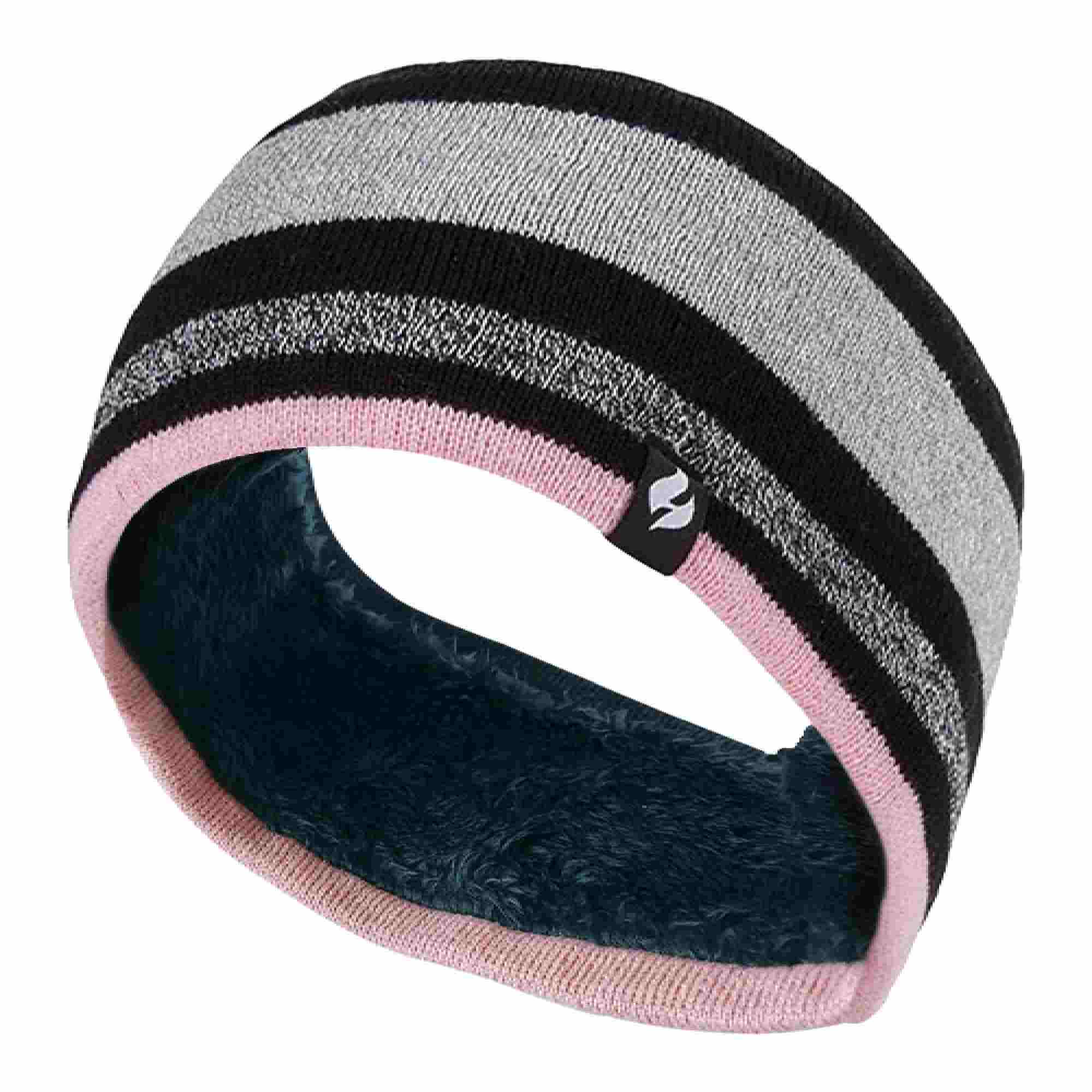 Ladies Cable Knitted Fleece Lined Thermal Winter Ear Warmer Headband - Image 49