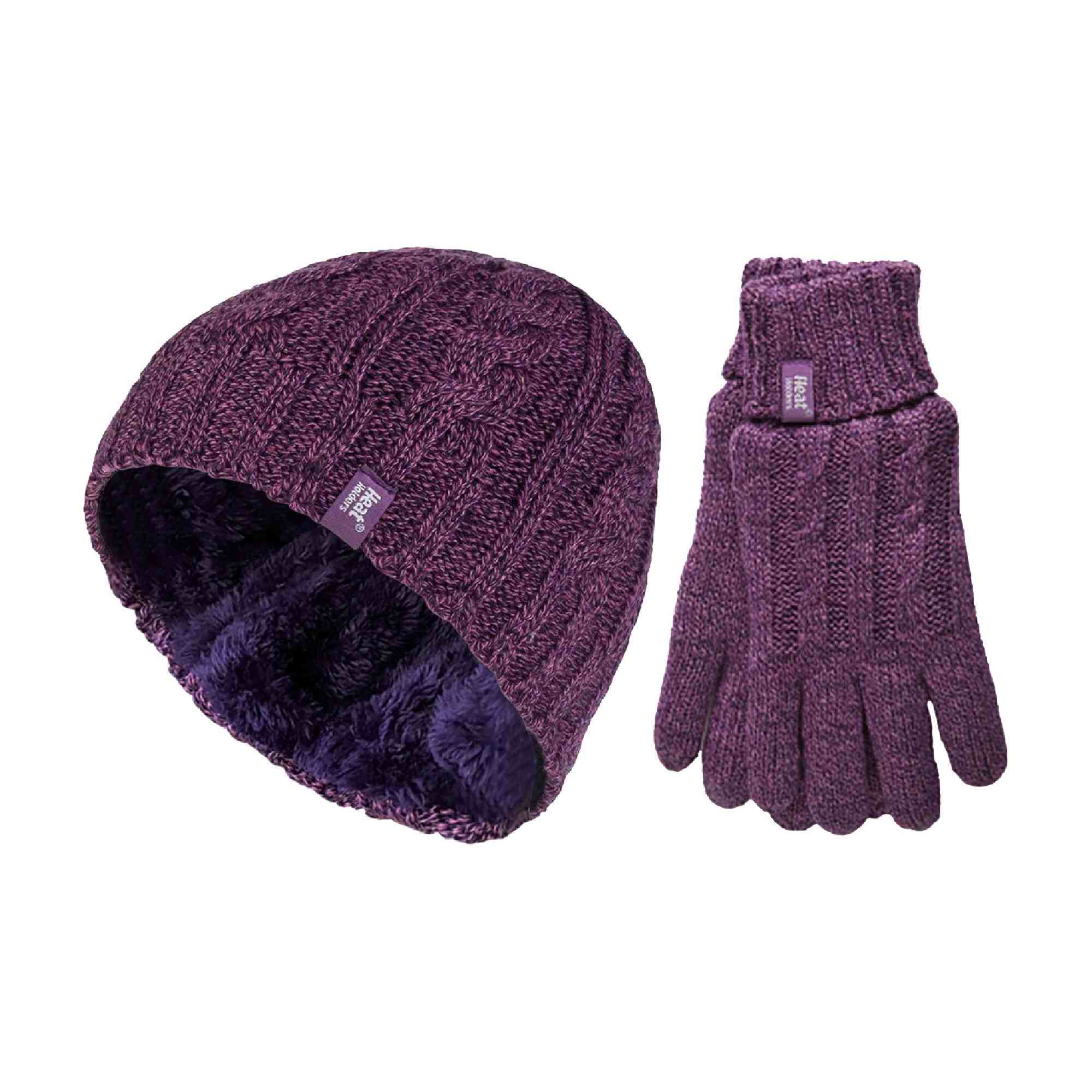 Ladies Fleece Lined Thermal Hat & Gloves Set for Winter - Image 21