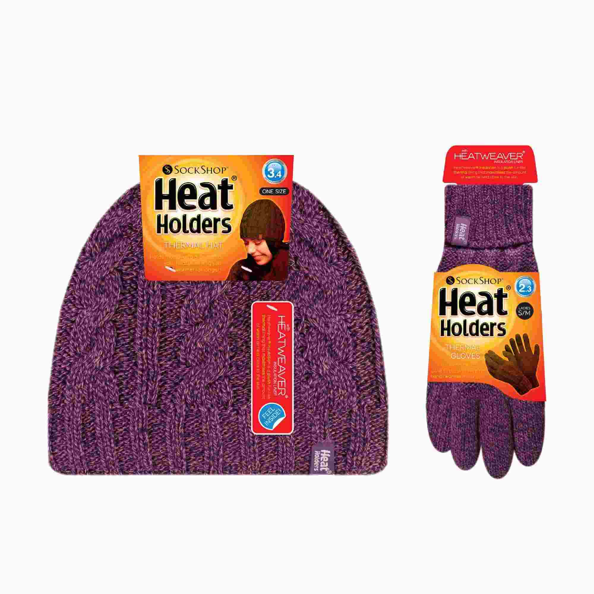 Ladies Fleece Lined Thermal Hat & Gloves Set for Winter - Image 22