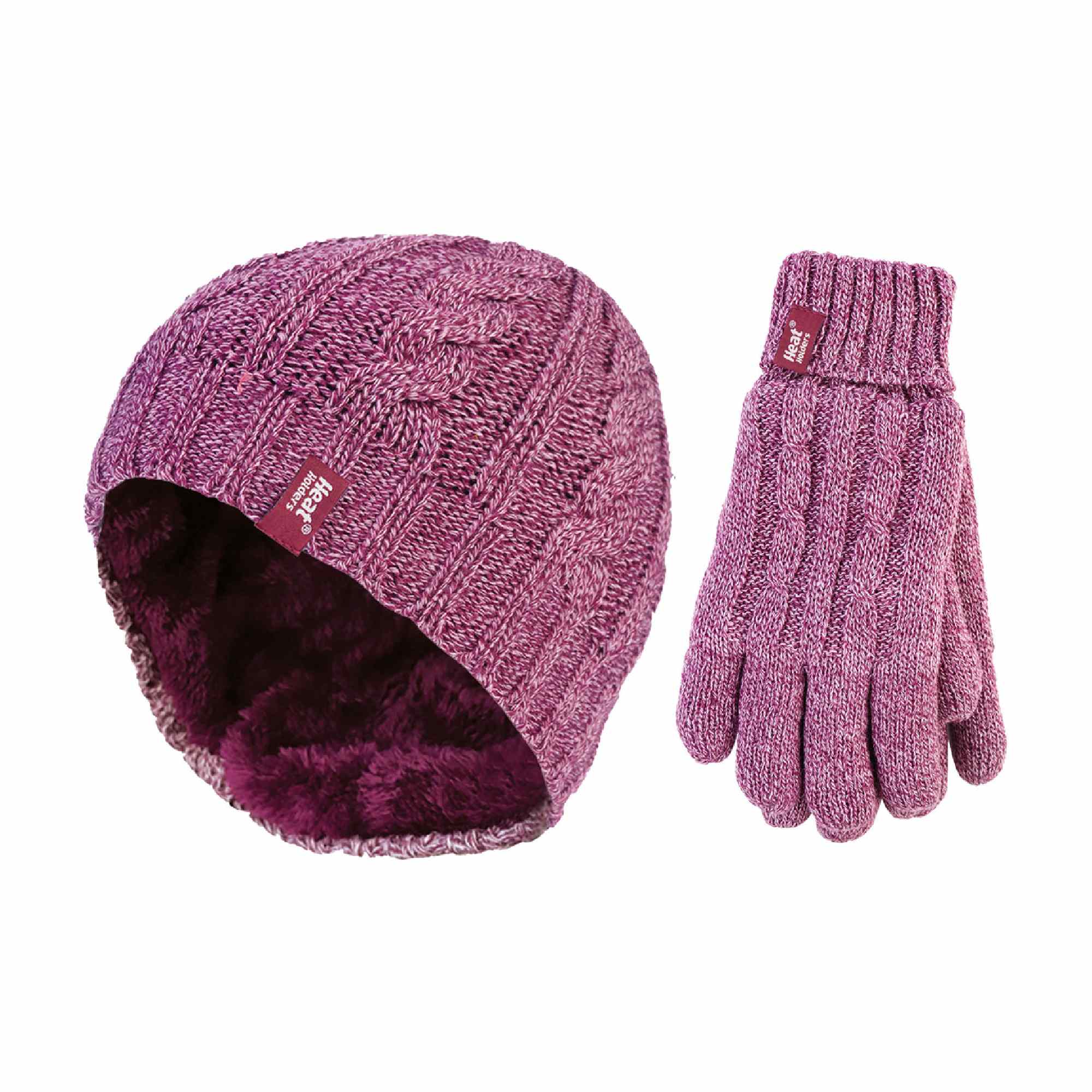 Ladies Fleece Lined Thermal Hat & Gloves Set for Winter - Image 25