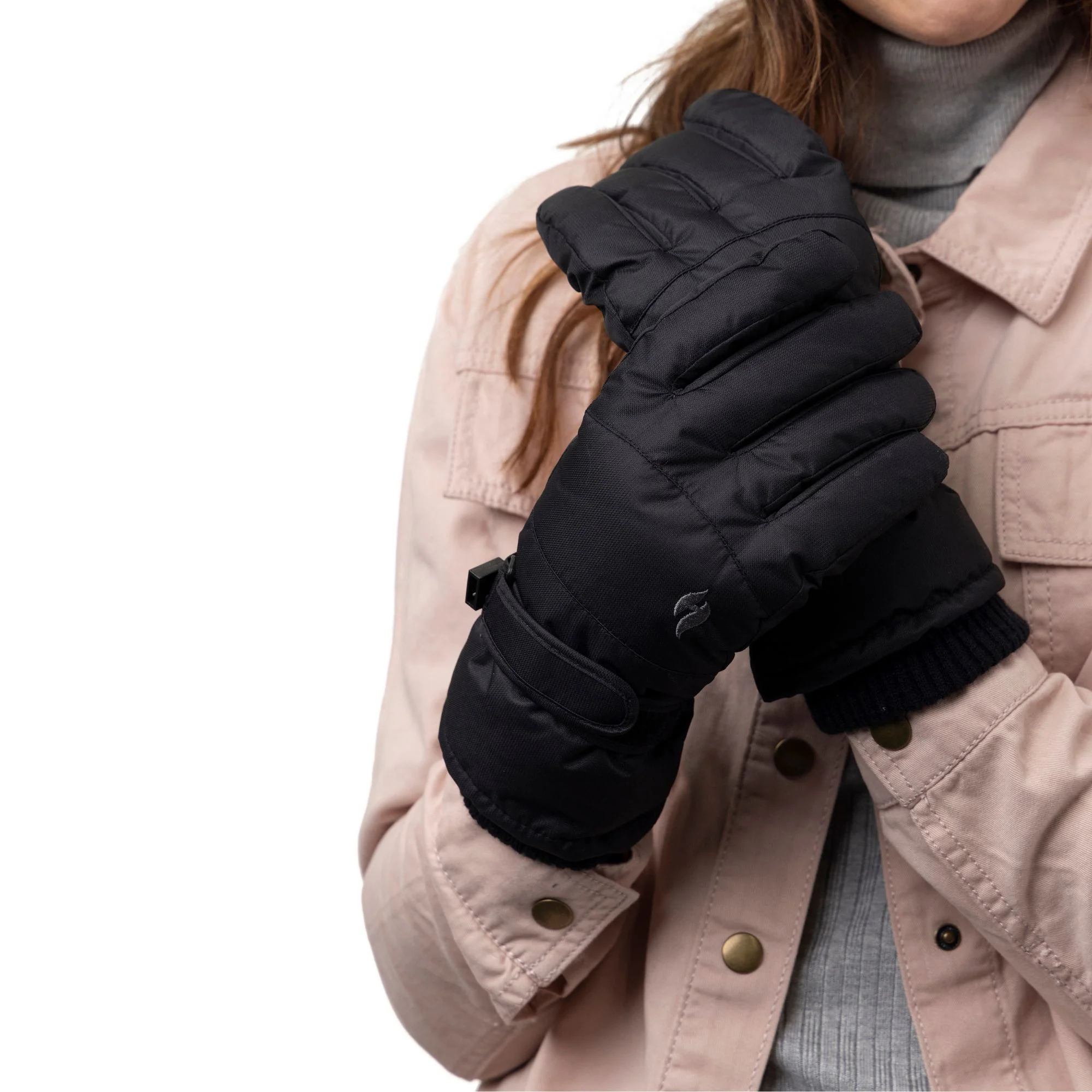 Ladies Soft Shell Waterproof Fleece Lined Winter Thermal Ski Gloves - Image 4