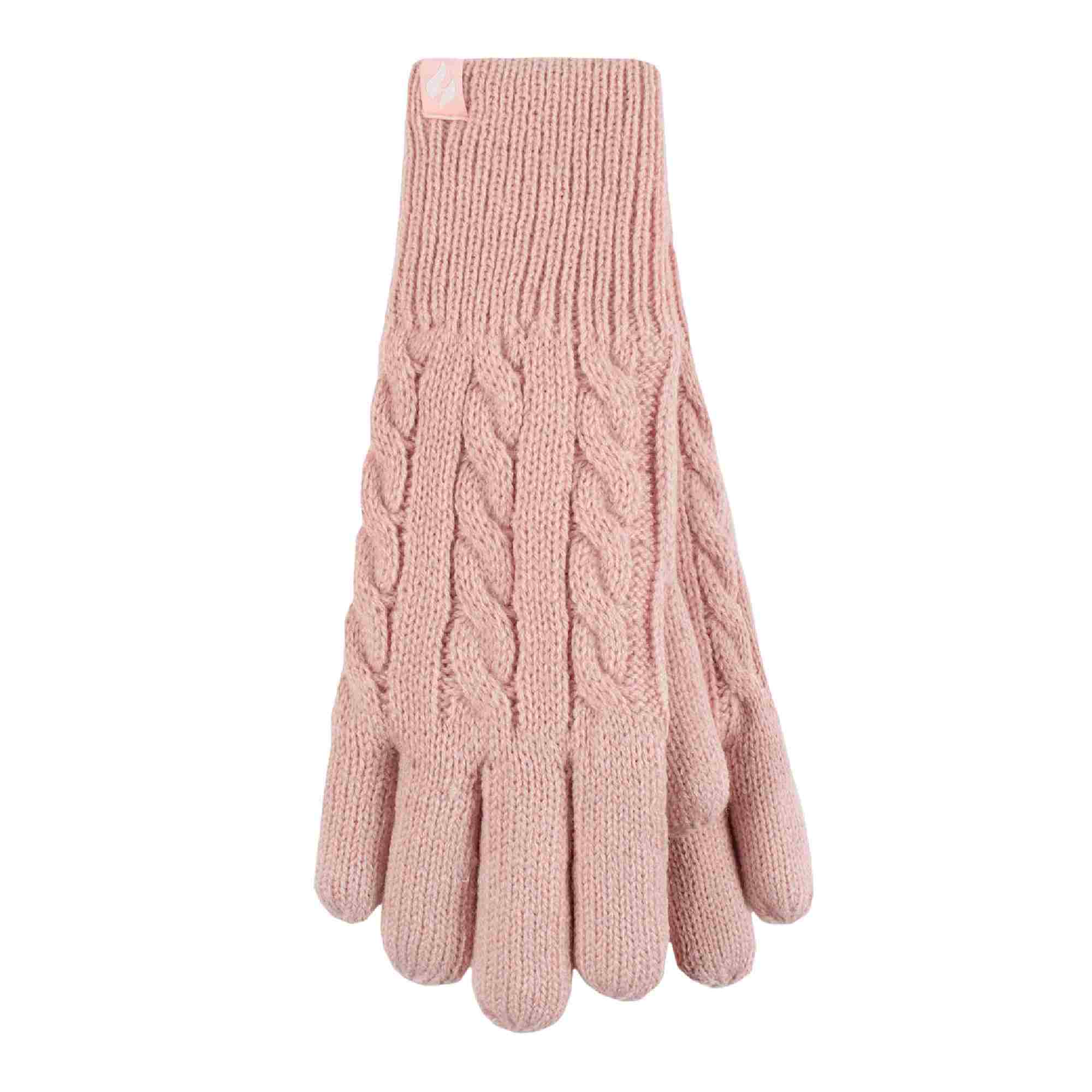 Ladies Cable Knit 2.3 Tog Fleece Lined Thermal Winter Gloves - Image 21