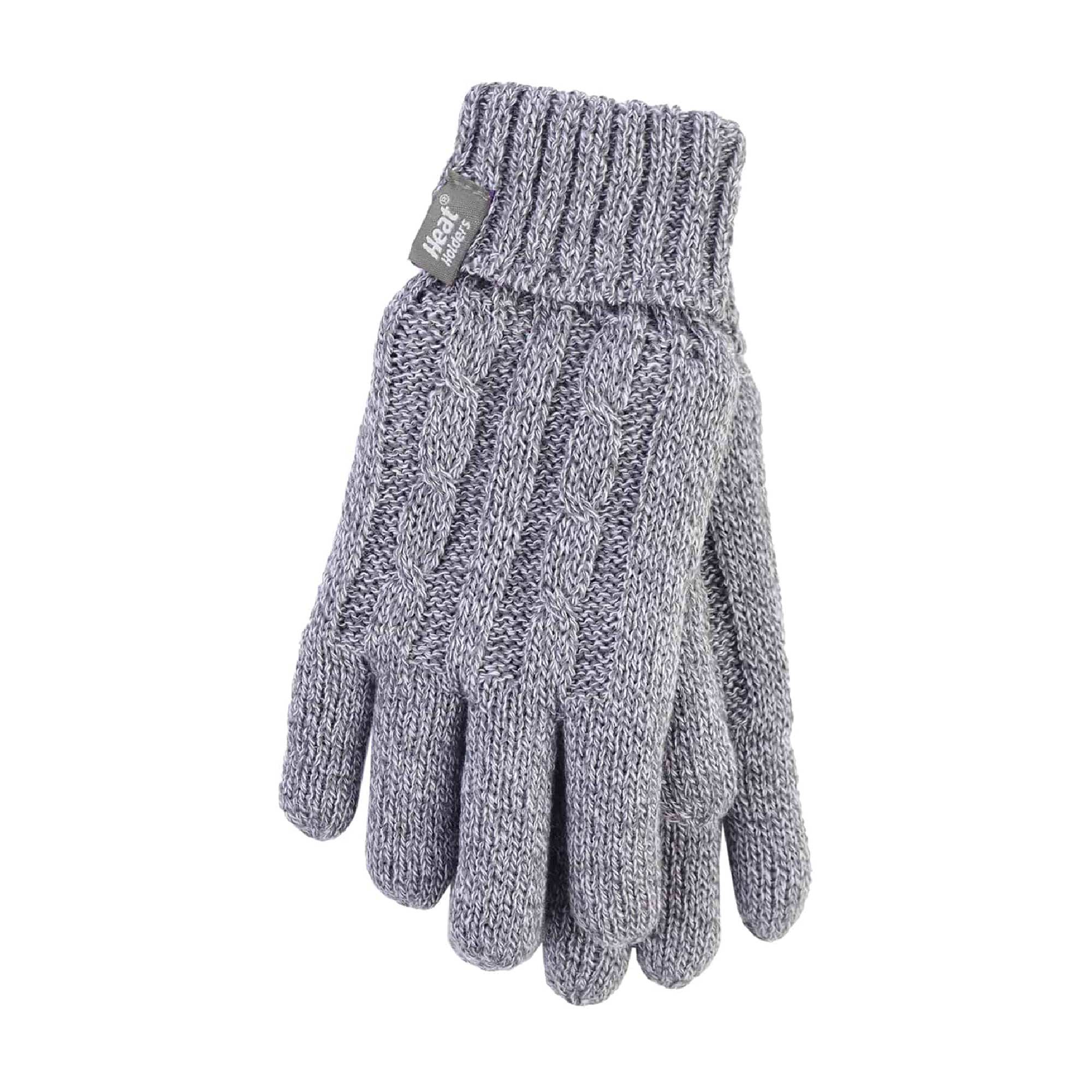 Ladies Cable Knit 2.3 Tog Fleece Lined Thermal Winter Gloves - Image 29