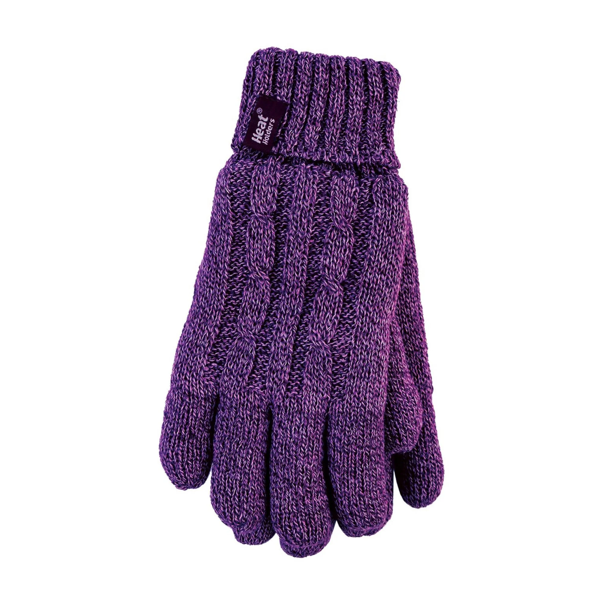 Ladies Cable Knit 2.3 Tog Fleece Lined Thermal Winter Gloves - Image 37