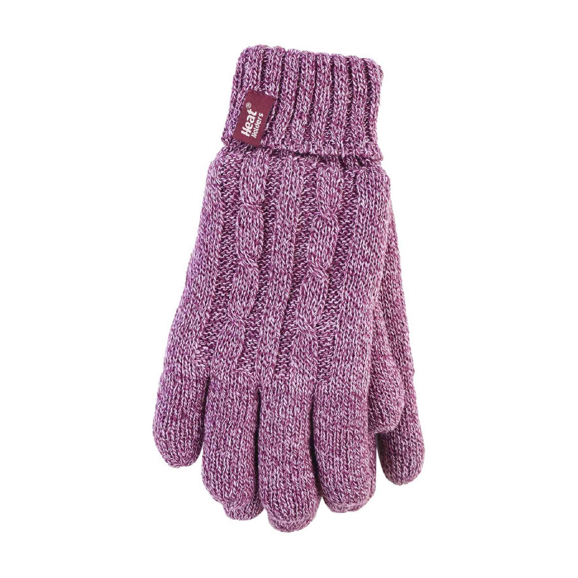 Ladies Cable Knit 2.3 Tog Fleece Lined Thermal Winter Gloves - Image 41
