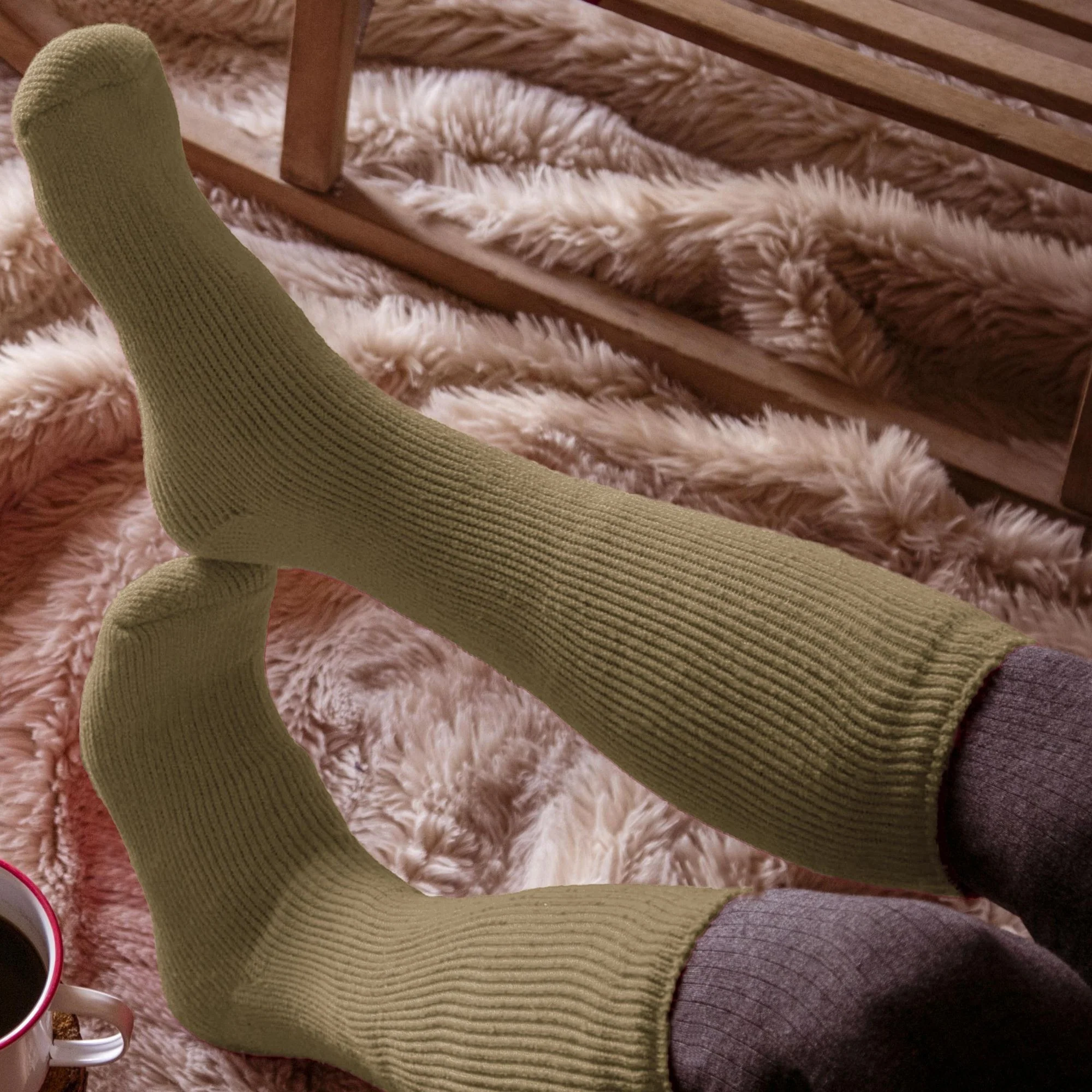 Mens Extra Long Thick Winter Warm Knee High Thermal Socks - Image 24