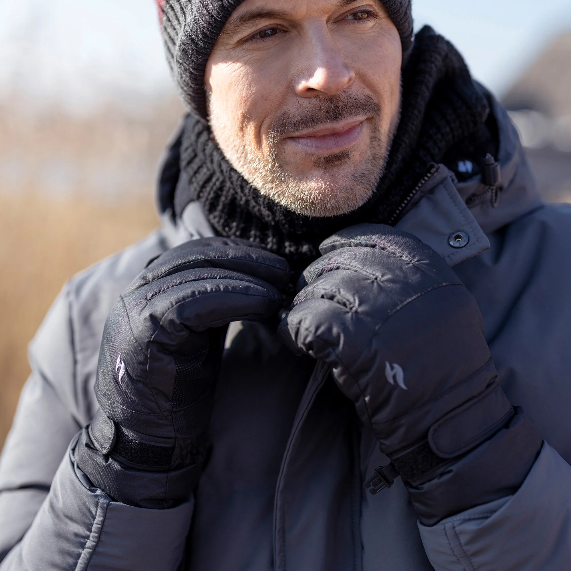 Mens Warm Padded Waterproof Insulated Thermal Ski Gloves - Image 4