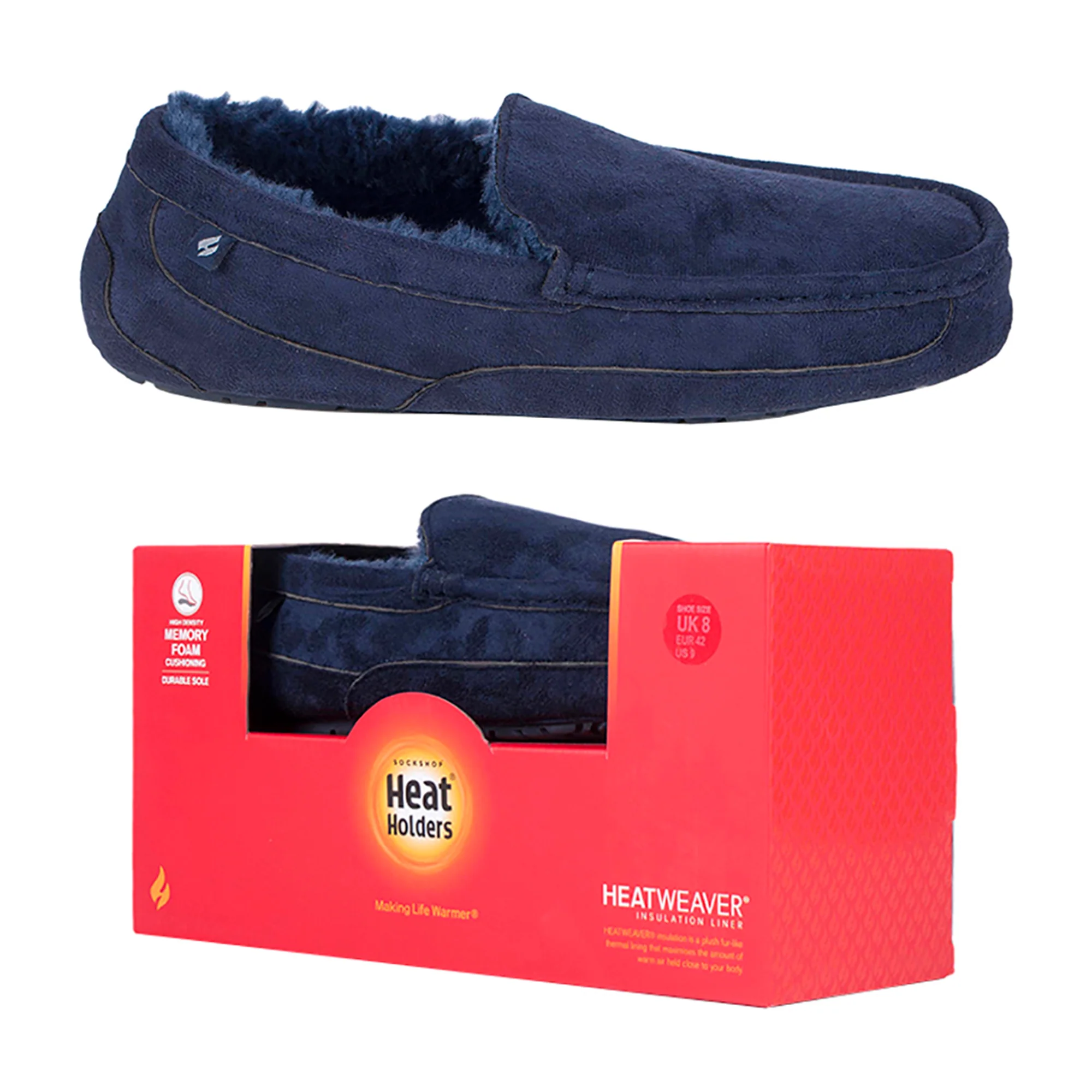 Mens Fleece Lined Memory Foam Slippers for Winter - Image 3