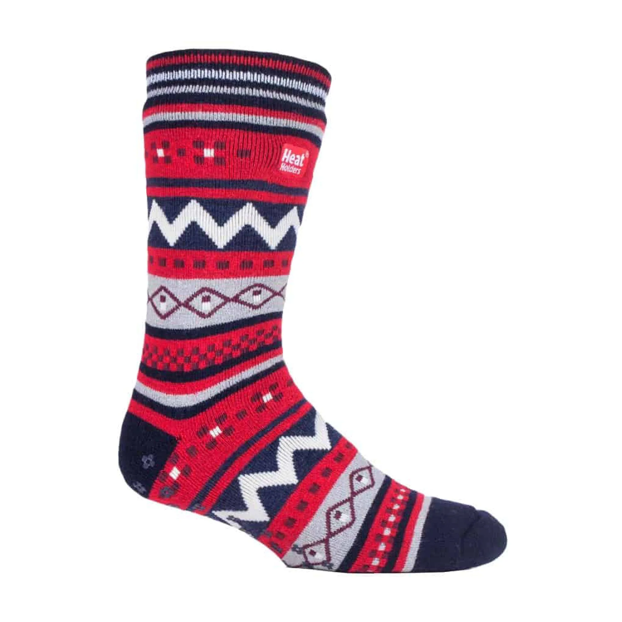 Mens Nordic Patterned Non Slip Thermal Slipper Socks with Grips - Image 9