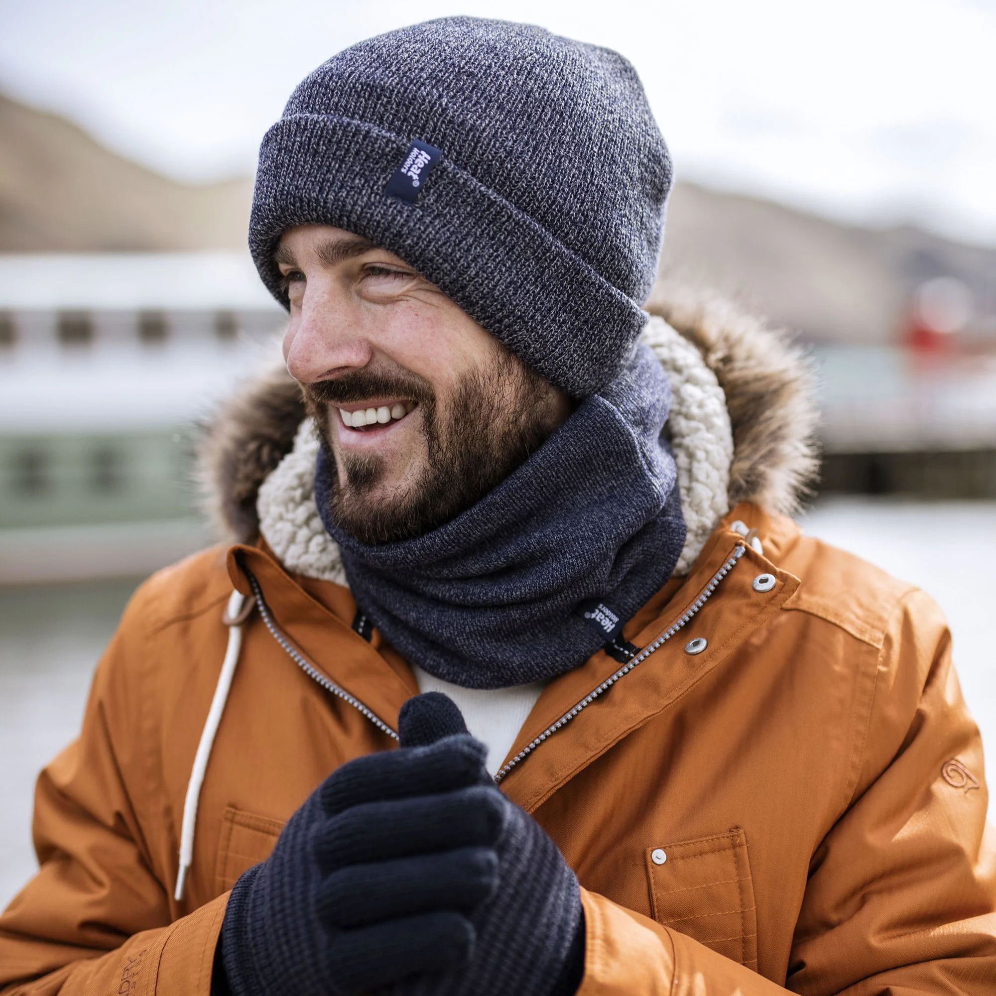 Mens 3.6 TOG Fleece Lined Thermal Turn Over Cuff Winter Beanie Hat - Image 3