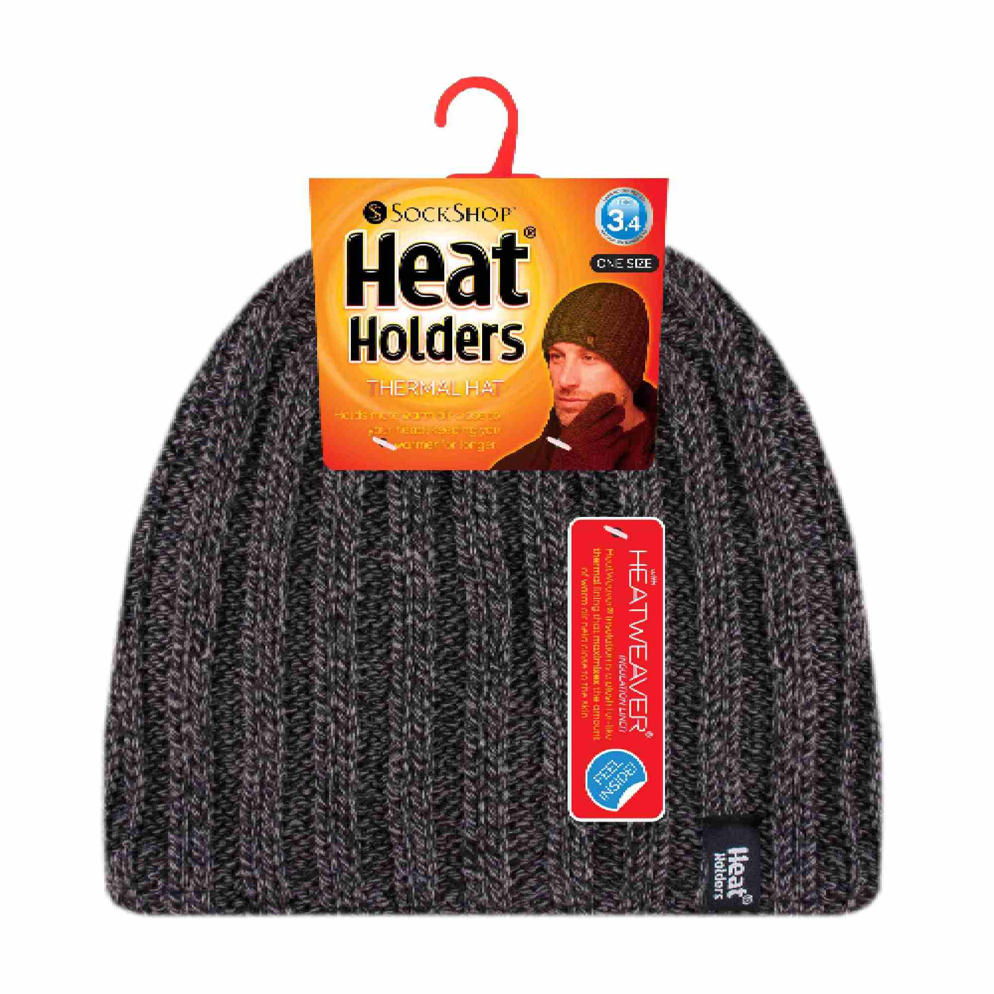 Mens 3.4 TOG Soft Fleece Lined Ribbed Knitted Thermal Winter Hat - Image 14