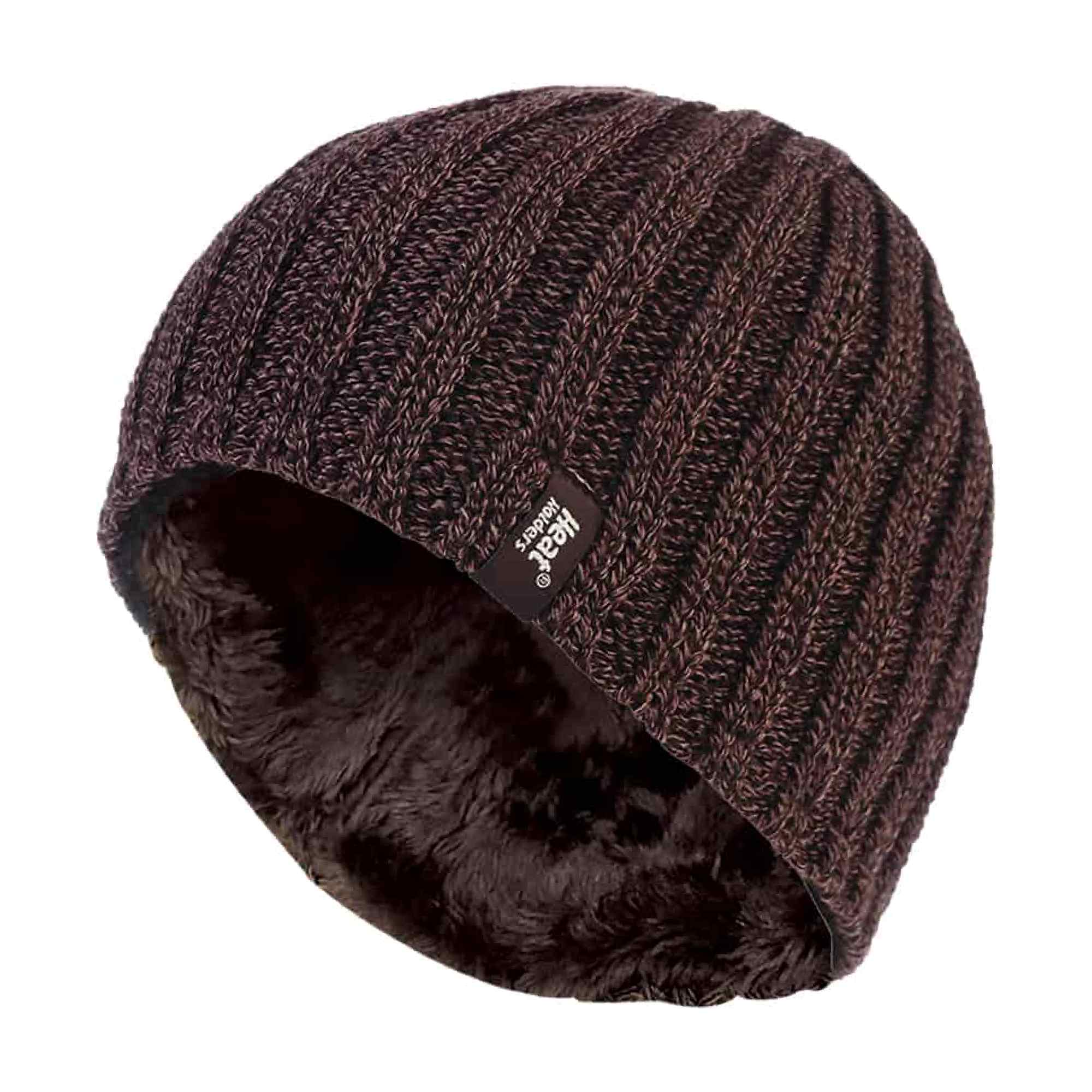 Mens 3.4 TOG Soft Fleece Lined Ribbed Knitted Thermal Winter Hat - Image 5