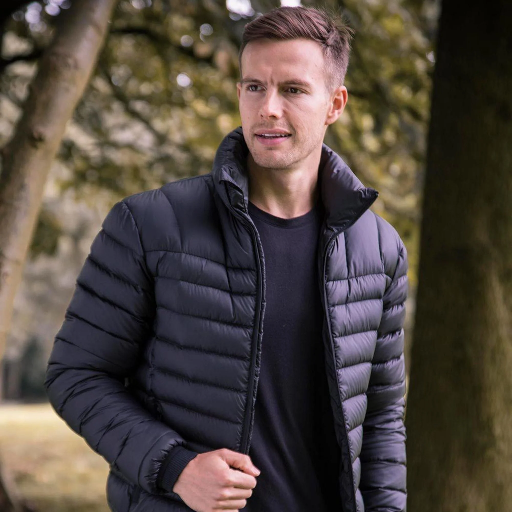 Mens Thermal Waterproof Fleece Lined Quilted Puffer Jacket Coat in a Bag - Image 4