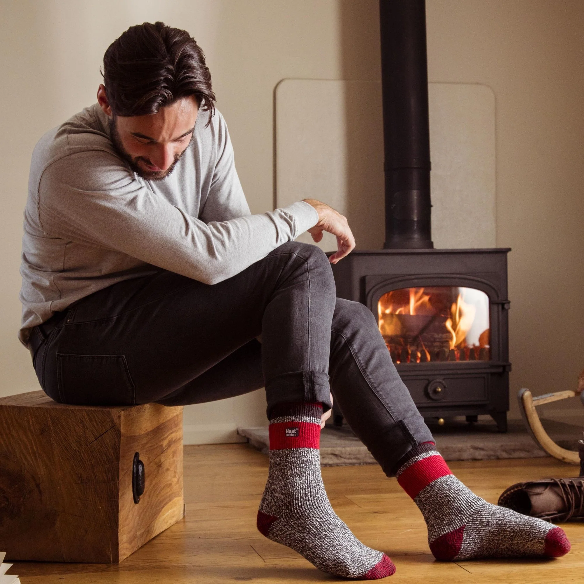 Mens Twist Patterned Thick Winter Warm Thermal Socks - Image 124