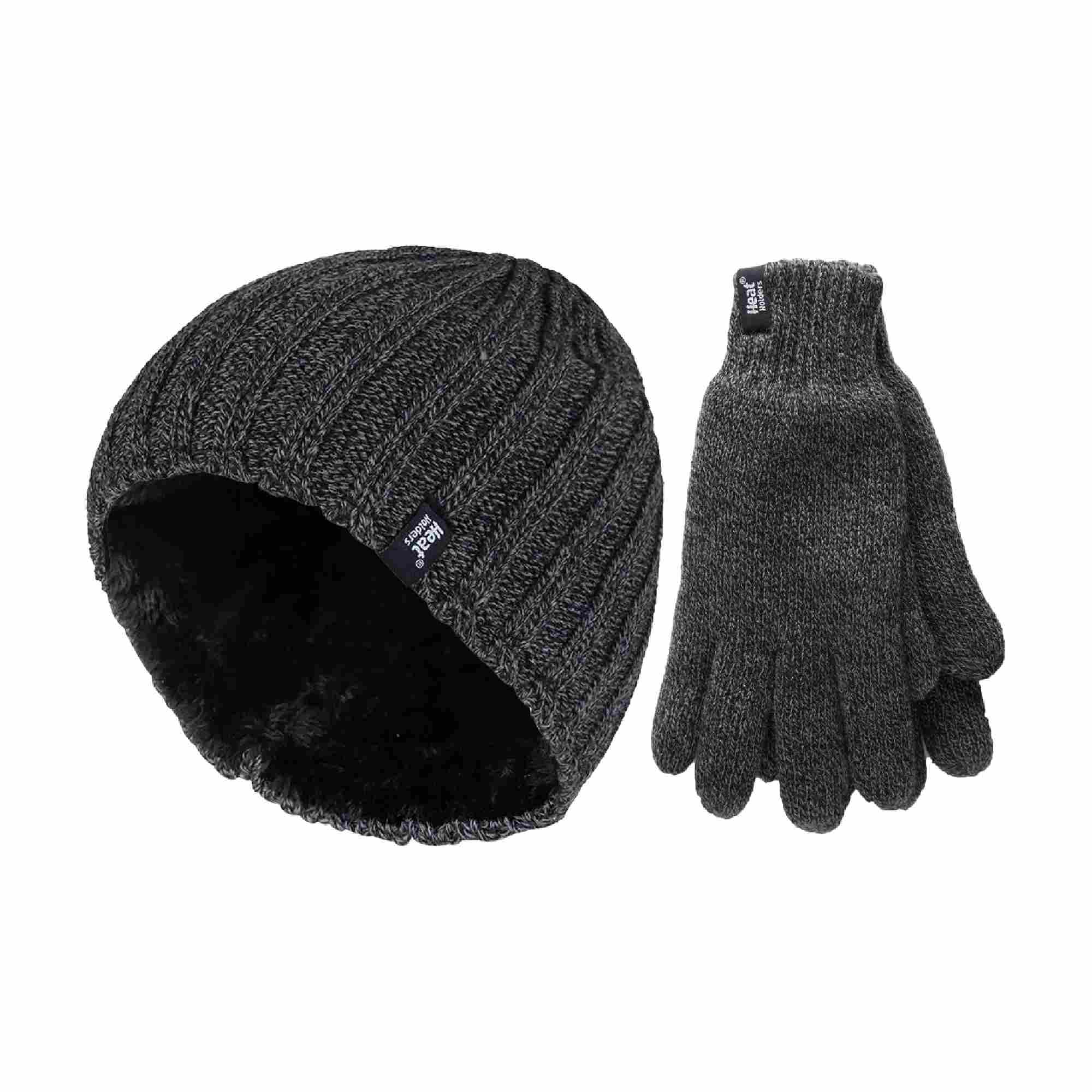 Mens Fleece Lined Thermal Hat & Glove Set for Winter - Image 10