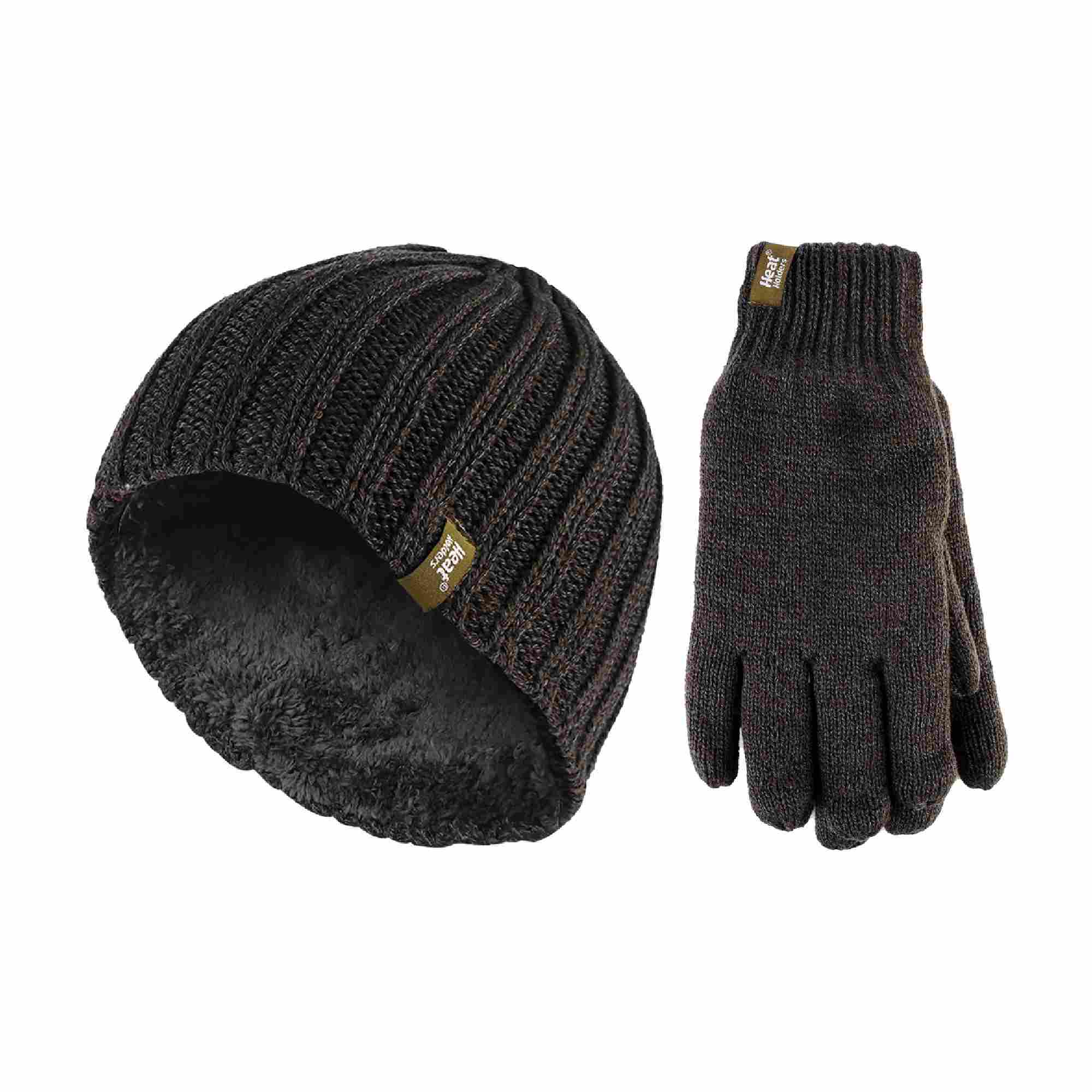 Mens Fleece Lined Thermal Hat & Glove Set for Winter - Image 13