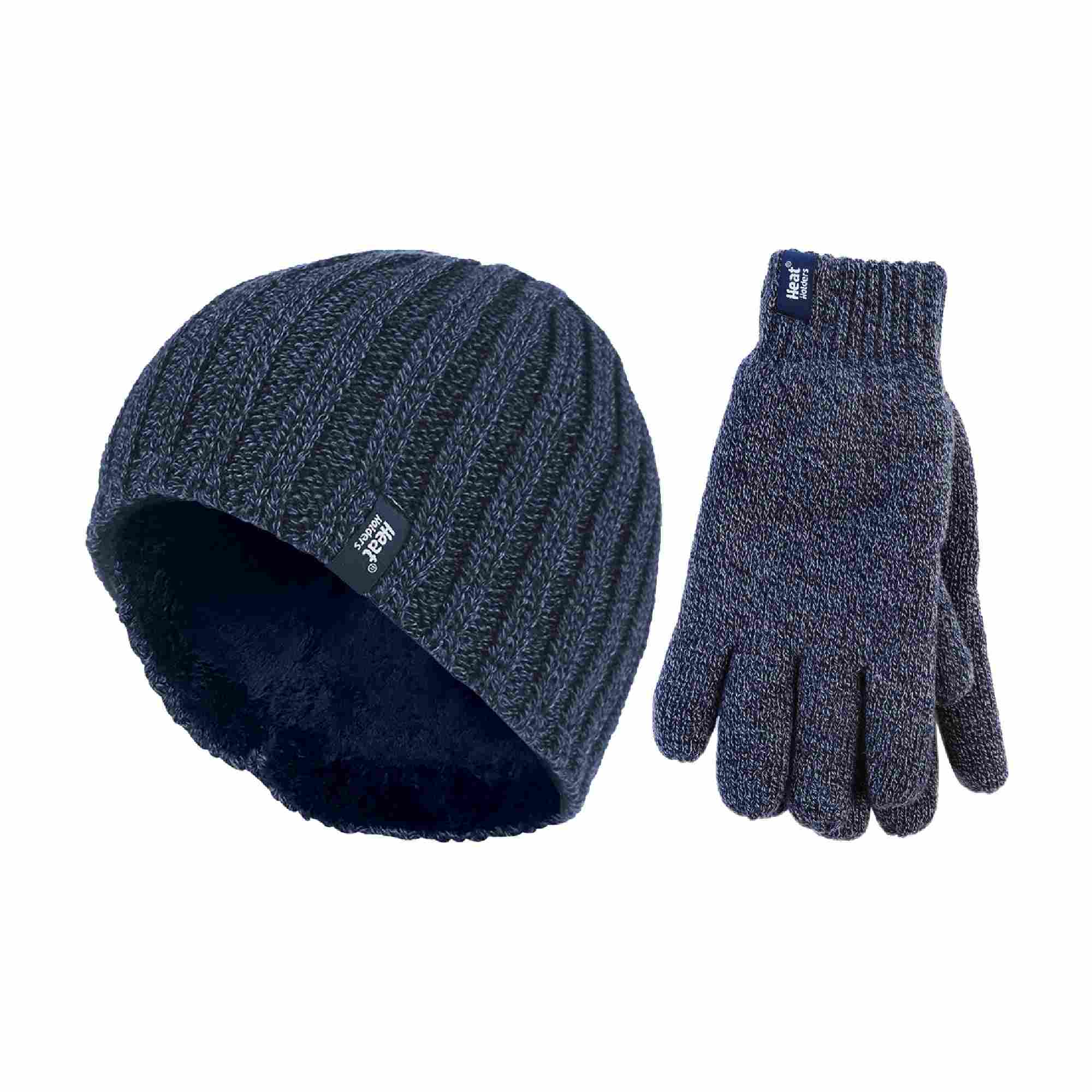 Mens Fleece Lined Thermal Hat & Glove Set for Winter - Image 16