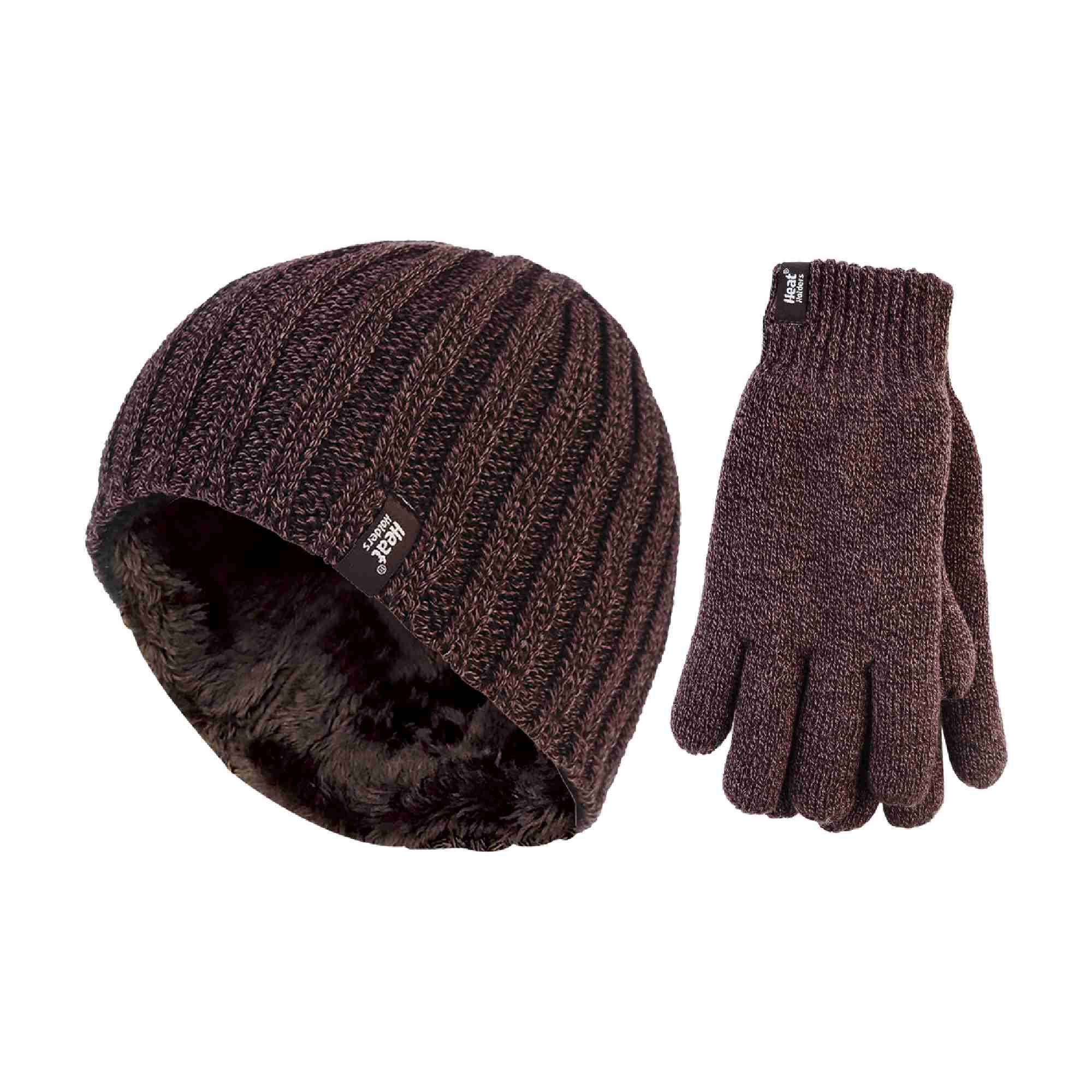 Mens Fleece Lined Thermal Hat & Glove Set for Winter - Image 4