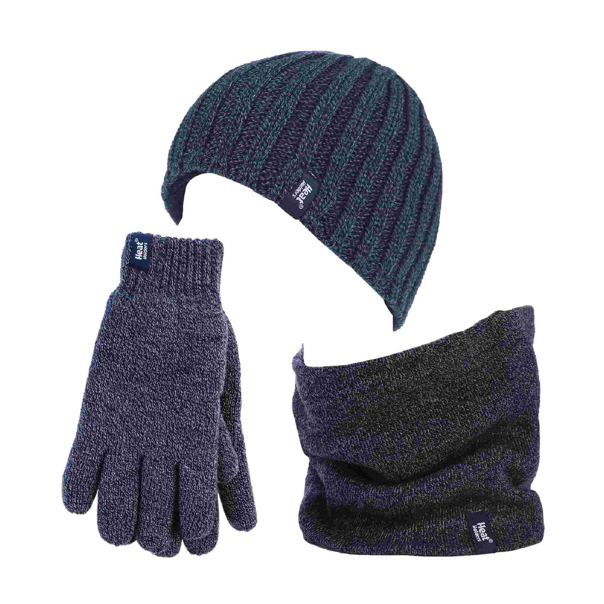Mens Fleece Lined Thermal Hat & Gloves Set for Winter - Image 11