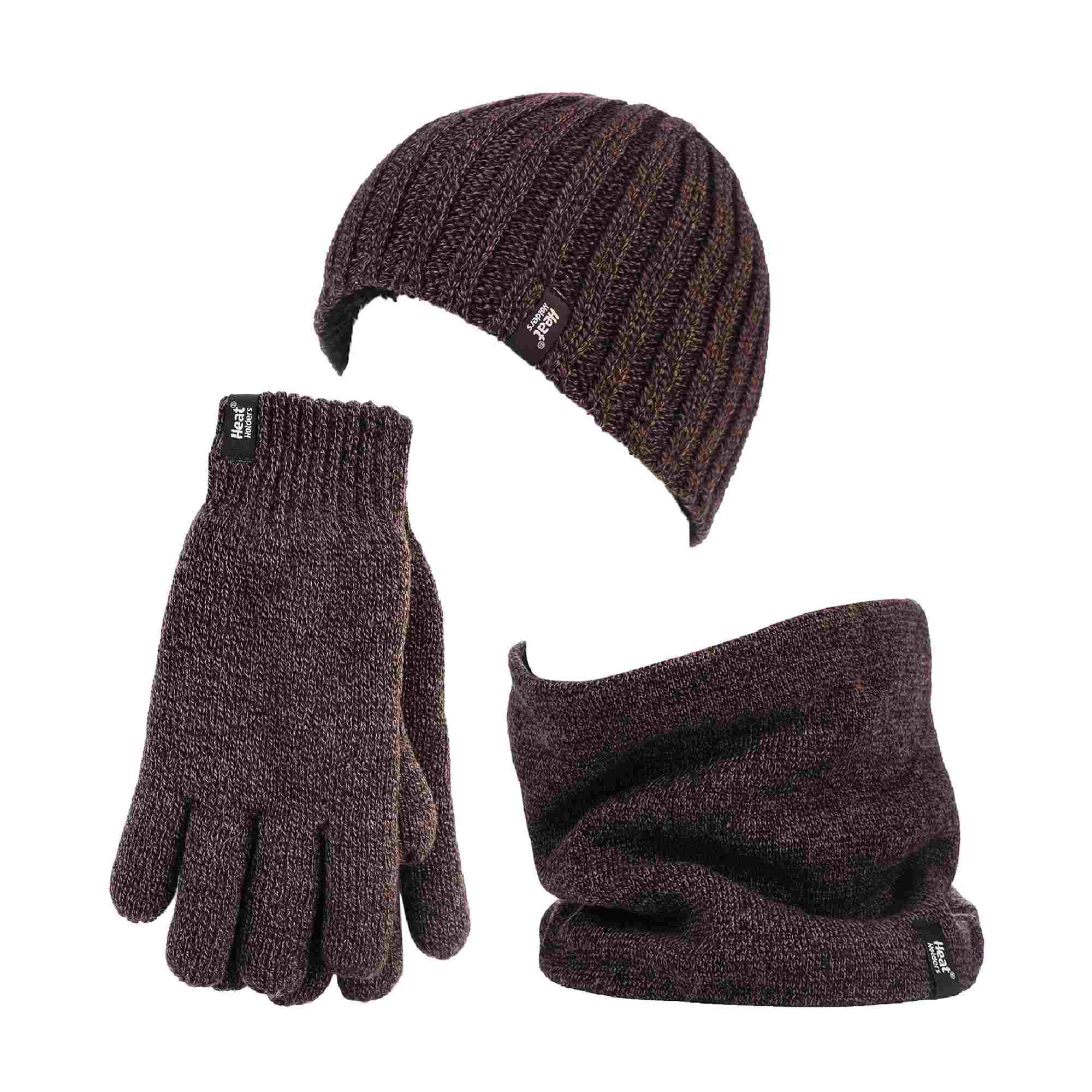 Mens Fleece Lined Thermal Hat & Gloves Set for Winter - Image 3