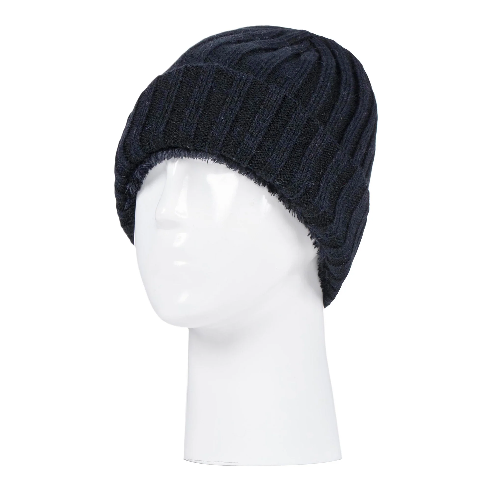 Boys Every Day Casual Wear Ribbed Turnover Winter Hat for Kids - Image 3