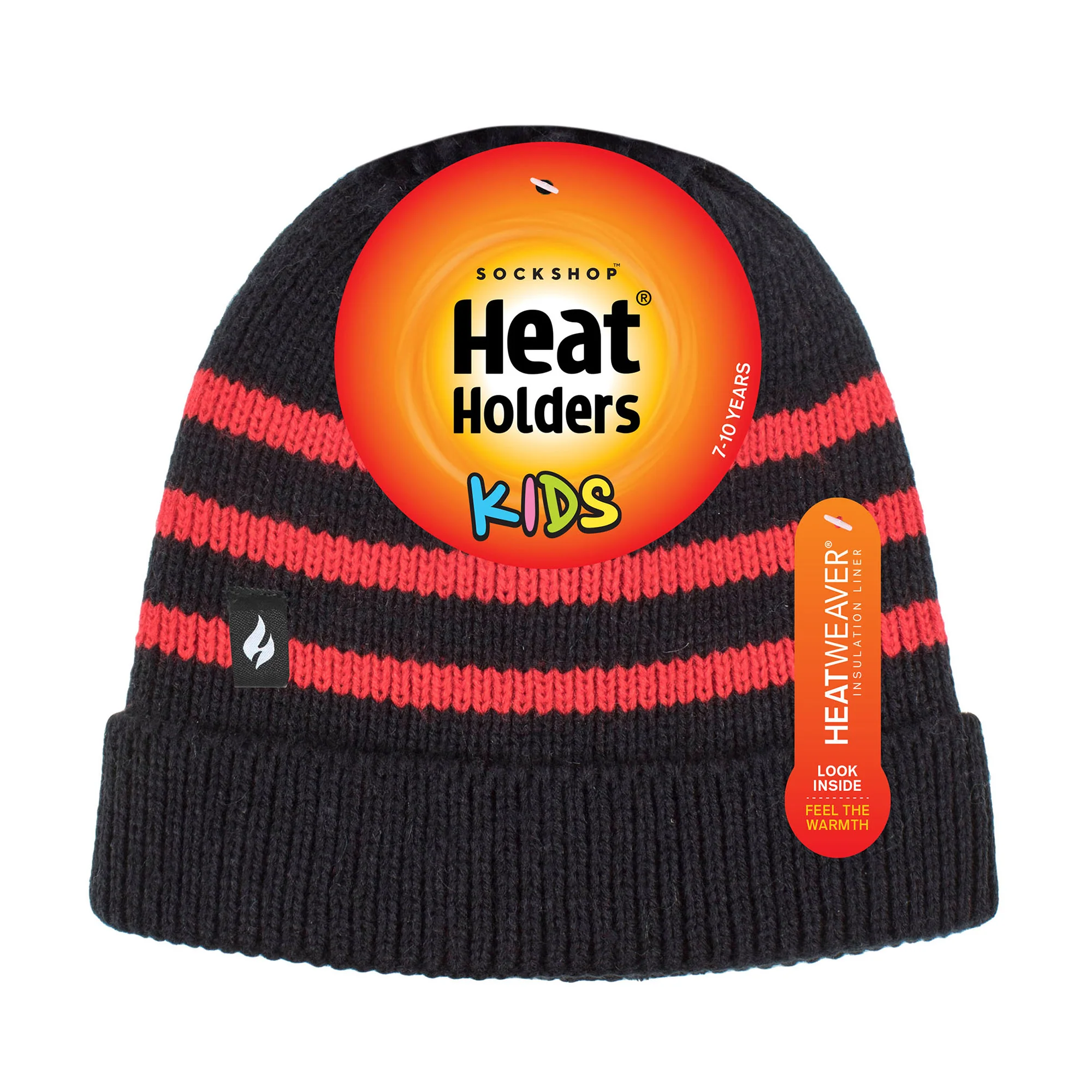 Boys Ribbed Knit Turnover Thermal Winter Hat with Stripes - Image 5