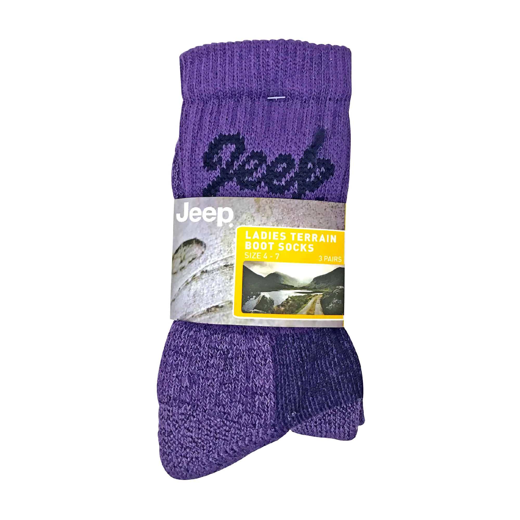 3 Pack Ladies Cotton Cushioned Hiking Socks - Image 8