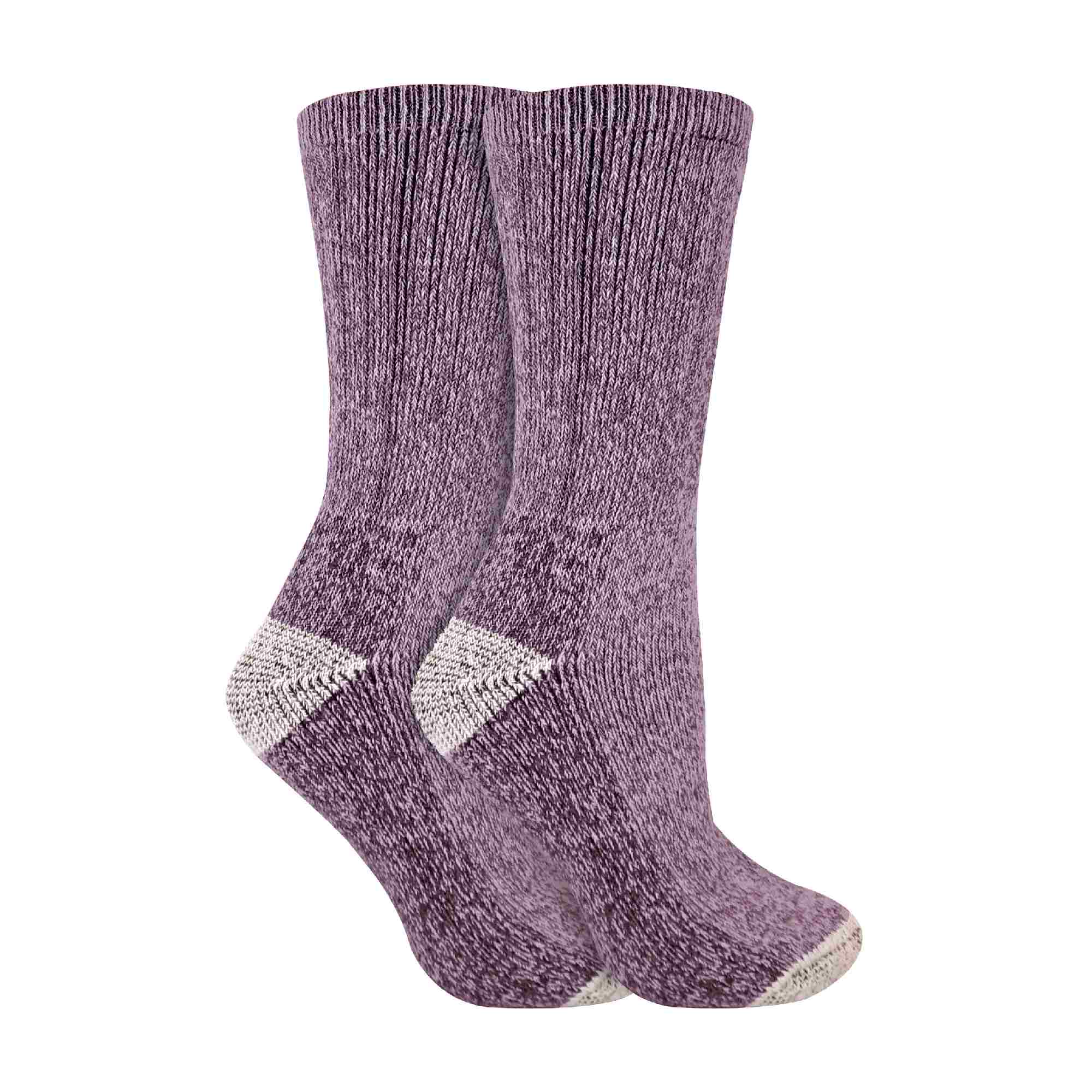 2 Pack Ladies Cushioned Heel & Toe Thermal Wool Hiking Socks - Image 5