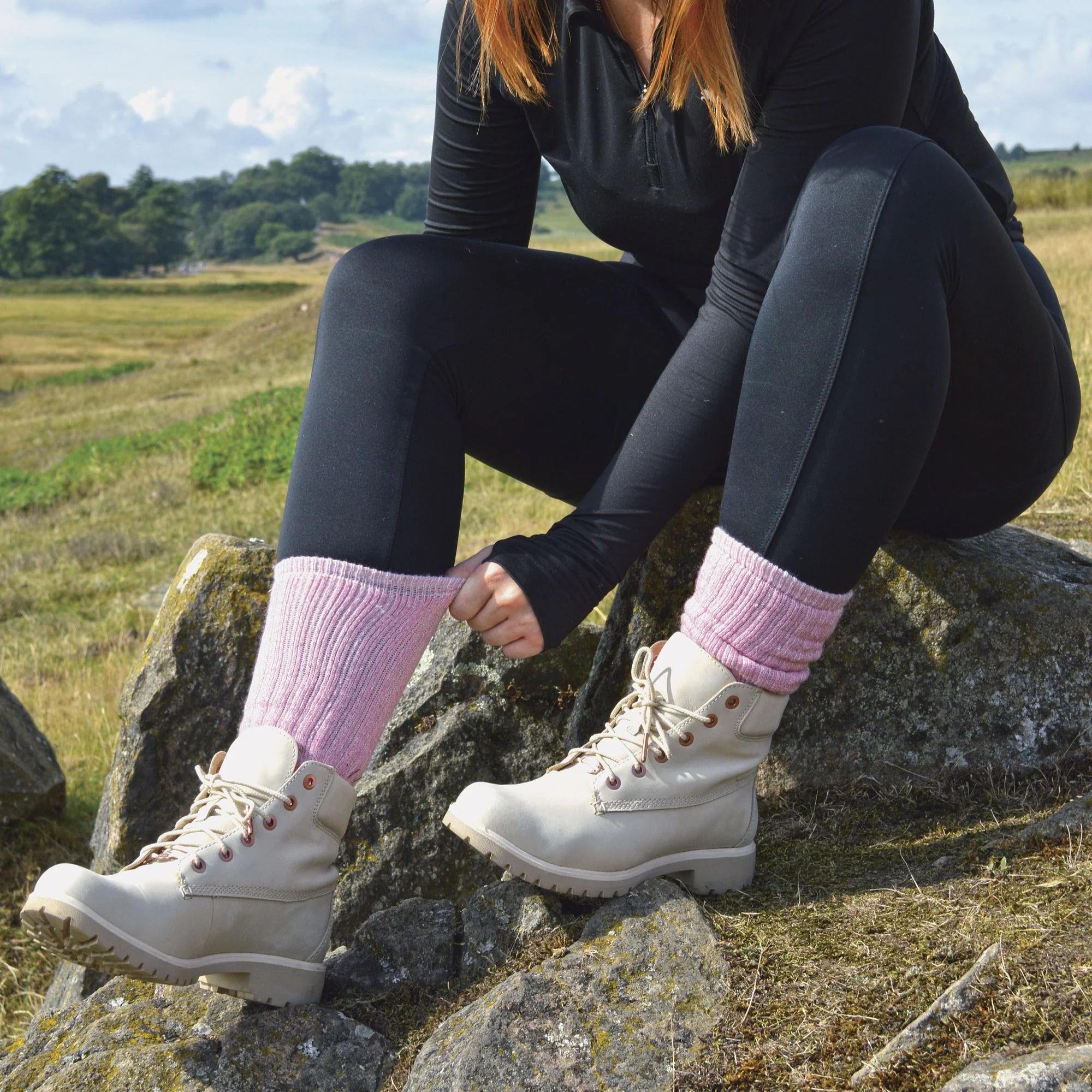 2 Pack Ladies Cushioned Heel & Toe Thermal Wool Hiking Socks - Image 7