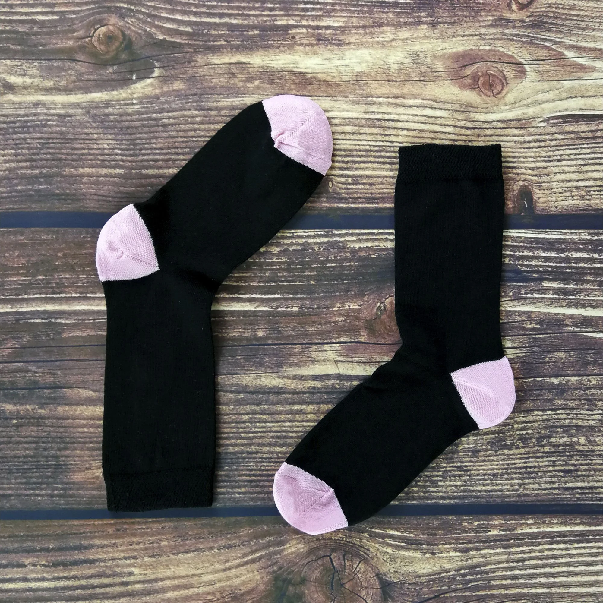 5 Pack Ladies Soft Top Cotton Rich Socks with Coloured Heel & Toe - Image 7